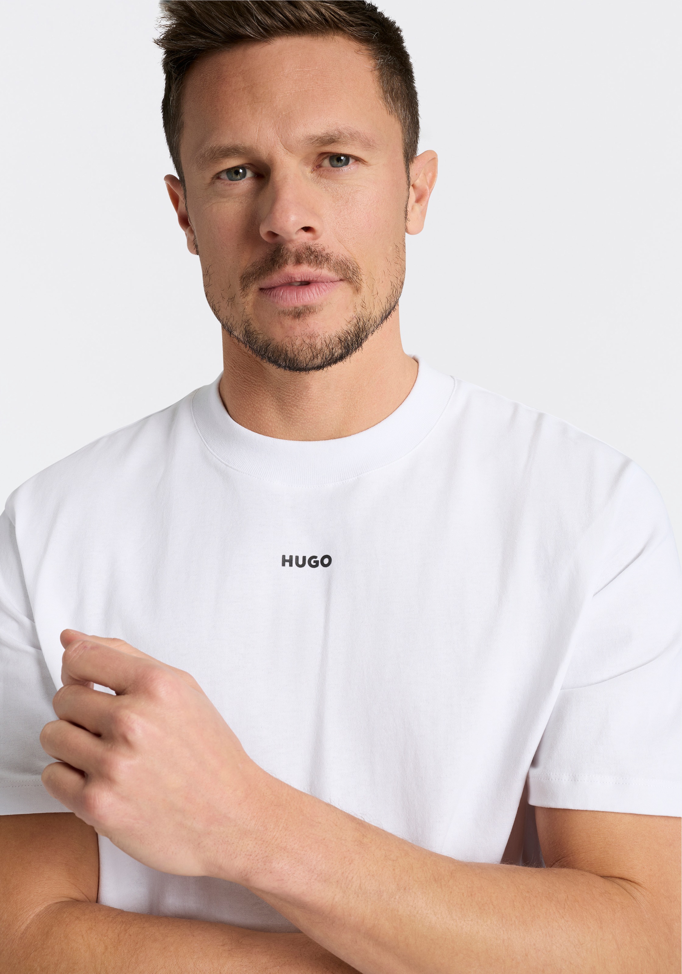 HUGO pour homme. 50488330 T-shirt Dapolino blanc (L), Casuel, Coton, Manche courte 9