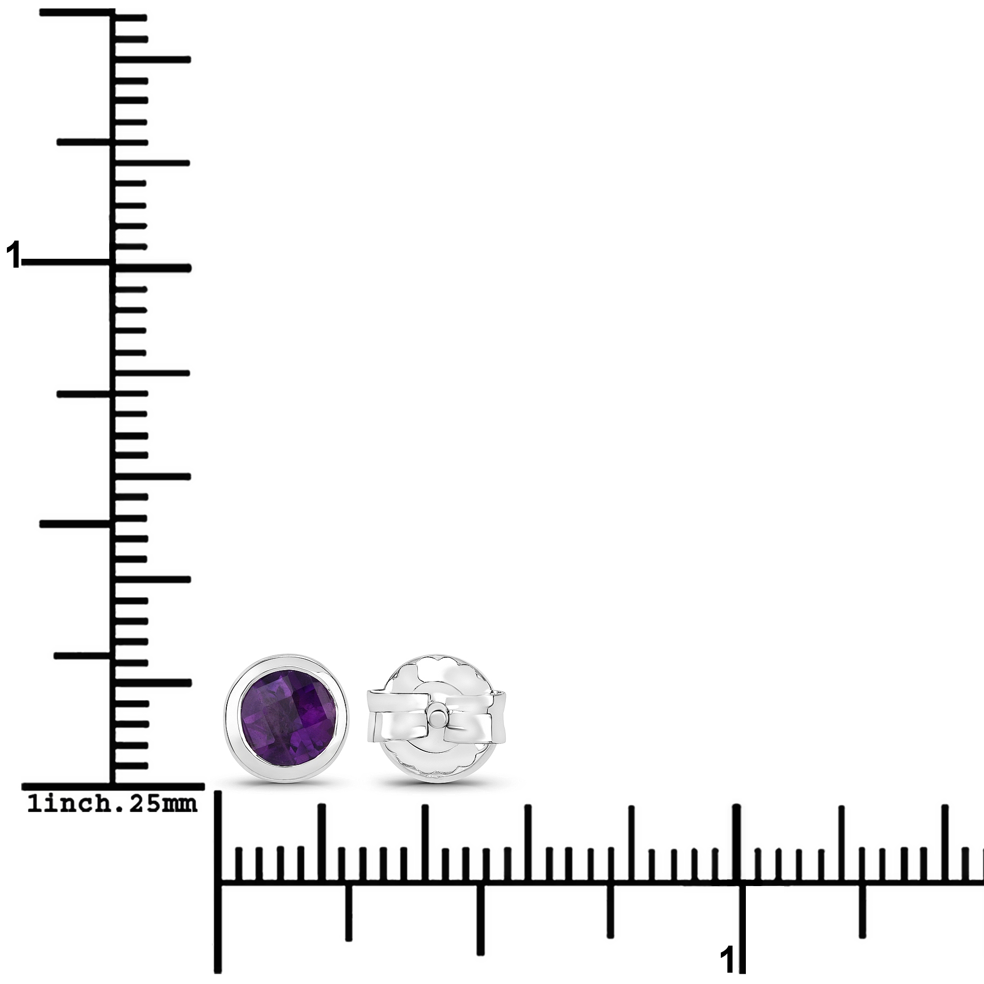 Vira Jewels Paar Ohrstecker »925-Sterling Silber rhodiniert glänzend Amethyst violett rund«