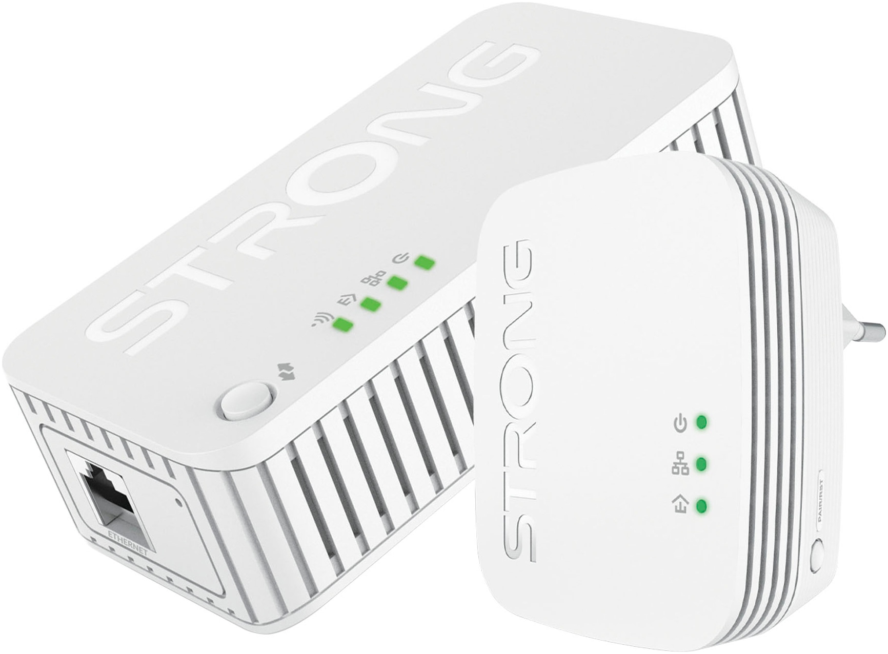 STRONG Reichweitenverstärker "Powerline MINI WiFi 1000 Mbit/s Set (2 Einheiten)", B:18,4cm H:8,5cm T:19,4cm, weiß, Router