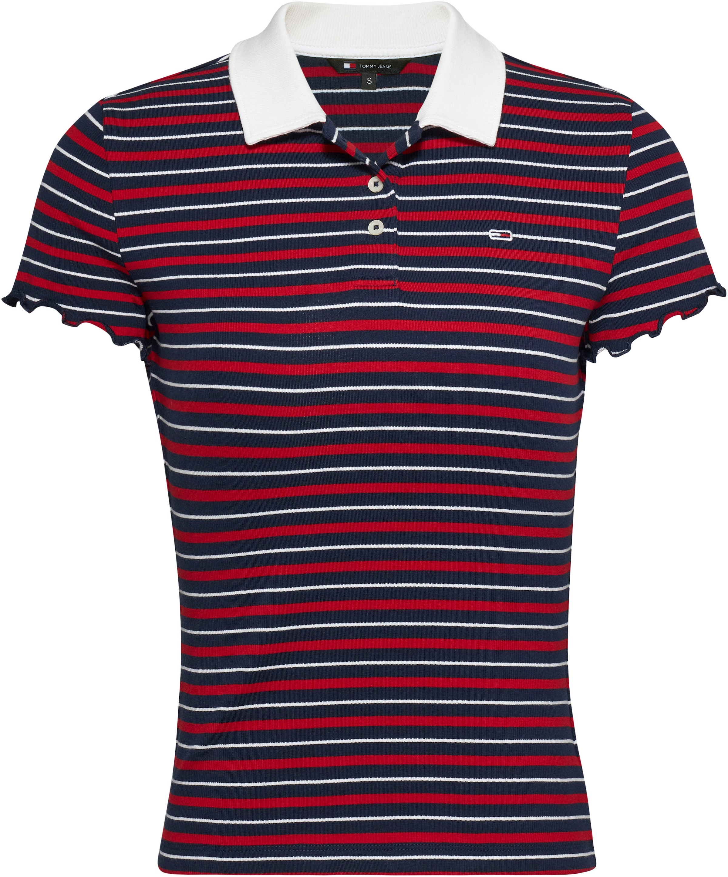 Tommy Jeans Poloshirt, mit Rüschen am Ärmelabschluss online kaufen | BAUR