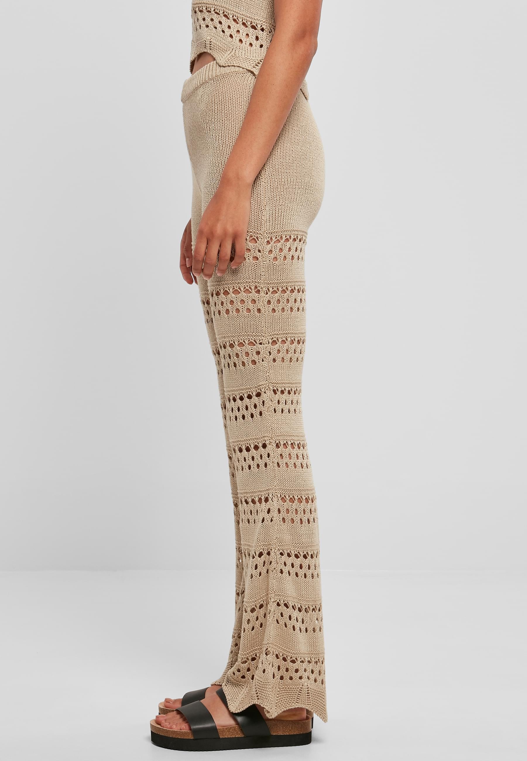 URBAN CLASSICS Leggings »Urban Classics Damen Ladies Flared Crochet Knit Leggings«, (1 tlg.)