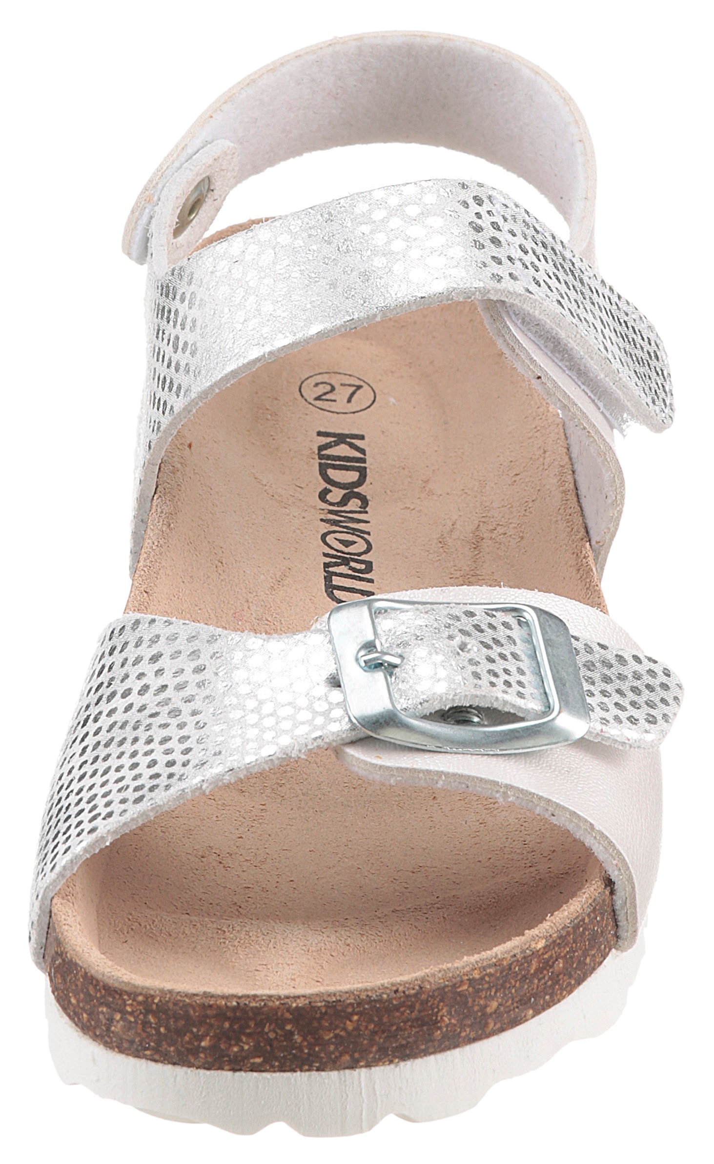 KIDSWORLD Riemchensandale, Sommerschuh, Klettschuh, Urlaubschuh, Strandschuh in Metallic-Optik