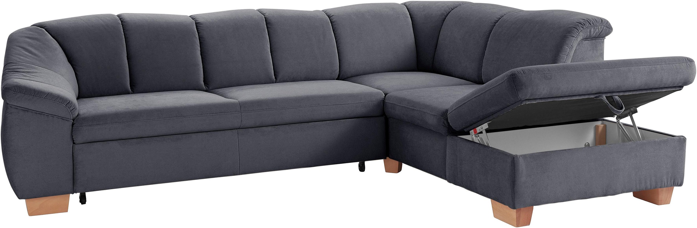 sit&more Ecksofa »Santo L-Form«, mit Federkern, wahlweise mit Bettfunktion und Stauraum