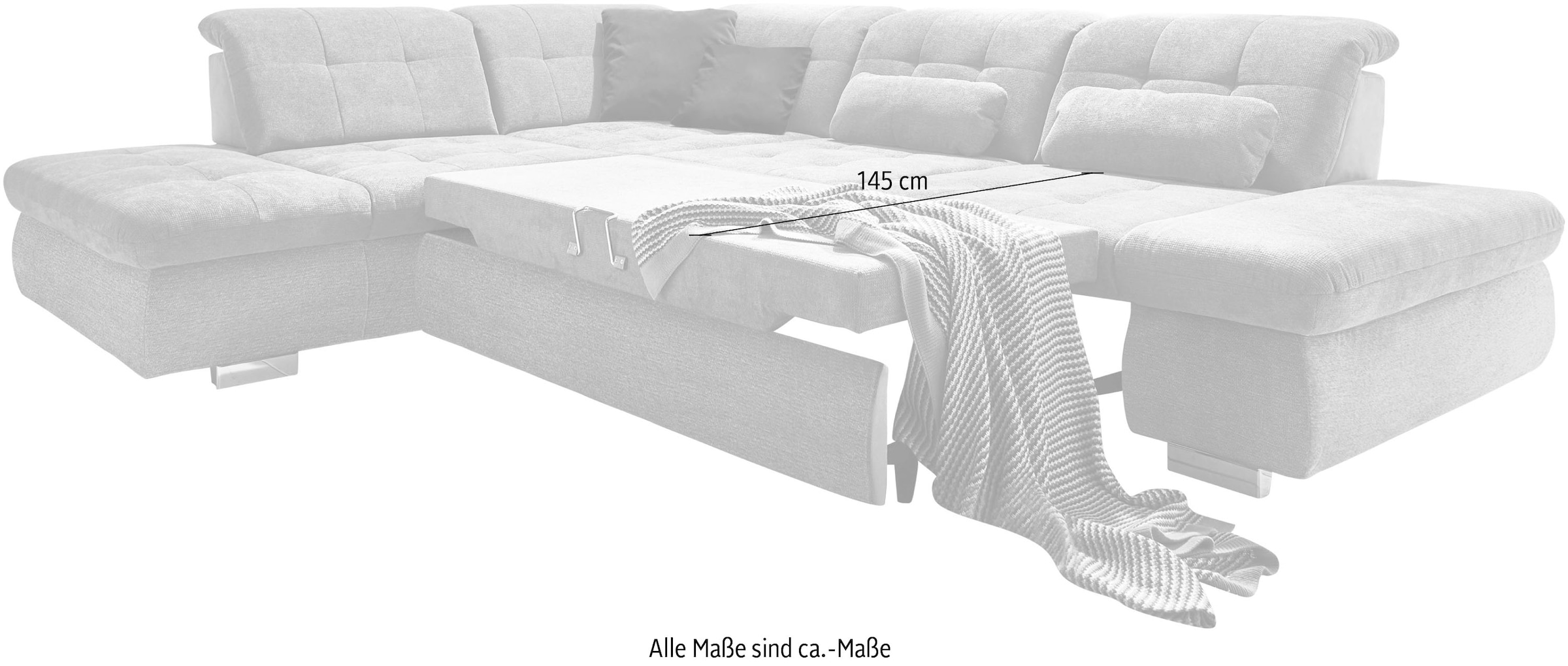 Die PlanBar Ecksofa (Set), wahlweise BAUR Sitztiefen- Kopfteilverstellung »MP-IN17004«, Bettfunktion, mit | und