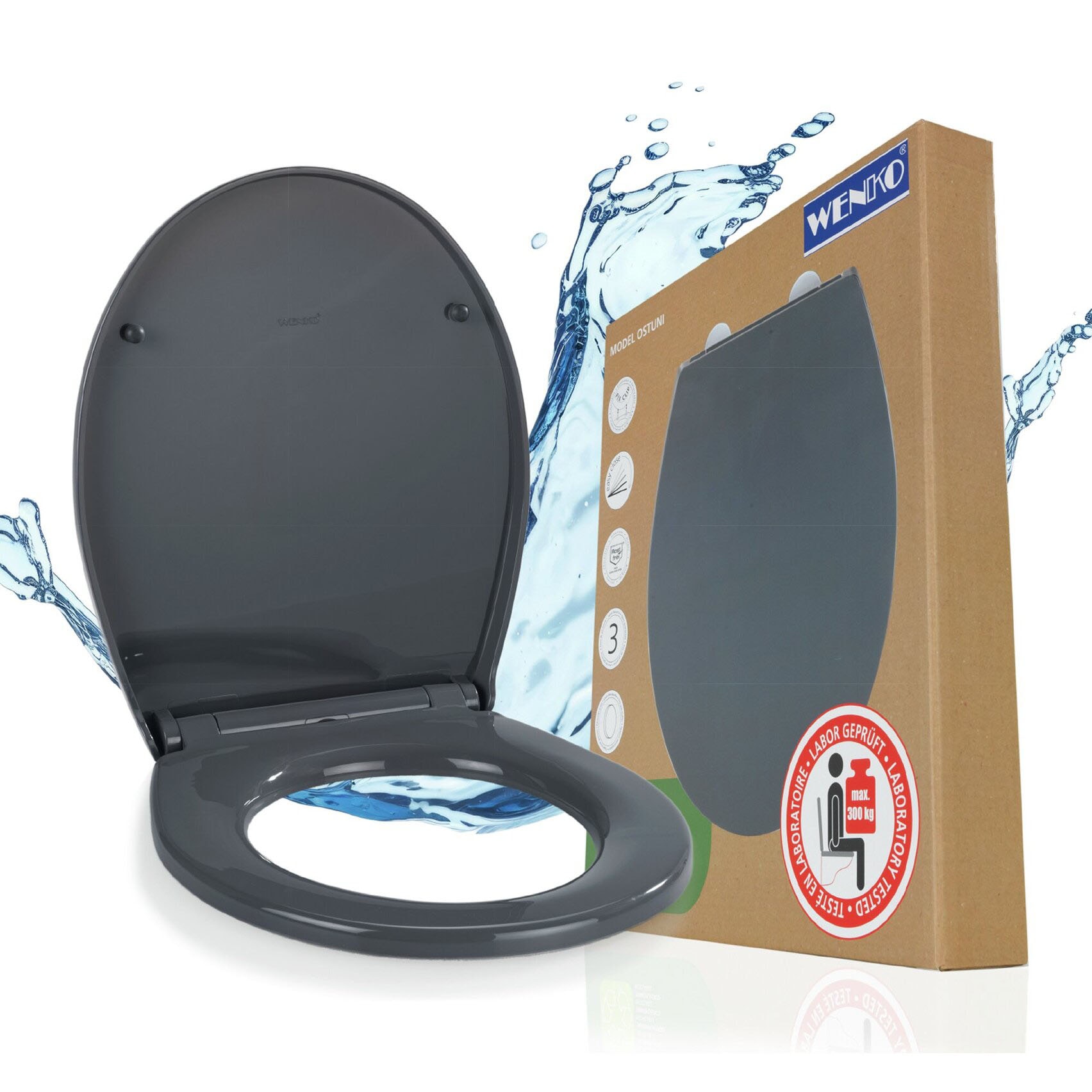 WENKO WC-Sitz »Ostuni« 1 Stk. tlg. Thermoplast, belastbar mit 300 kg, mit Absenkautomatik