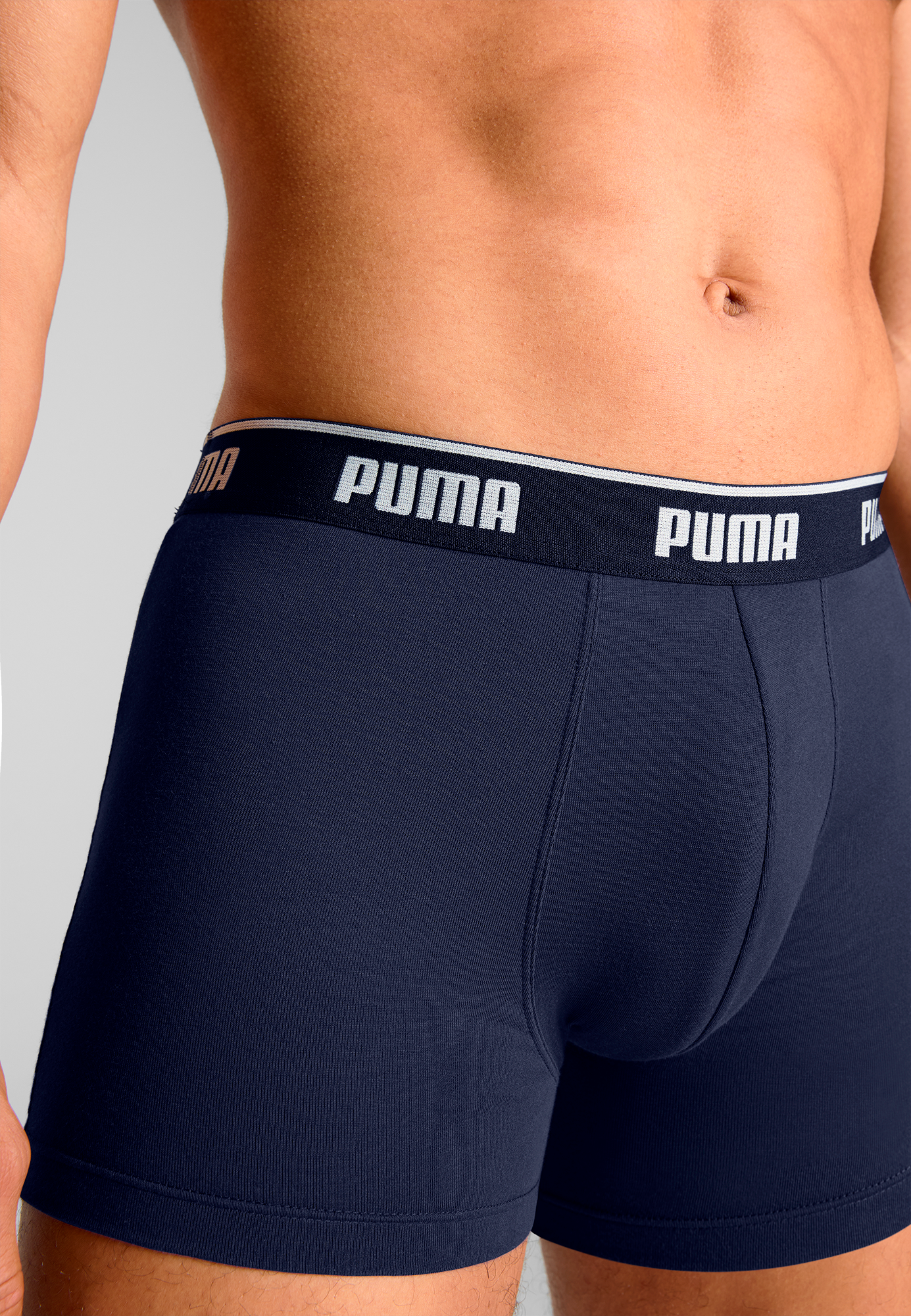 PUMA Boxershorts »PUMA MEN EVERYDAY BASIC BOXERS 3P«, (3er Pack), Komfortabler elastischer Logobund