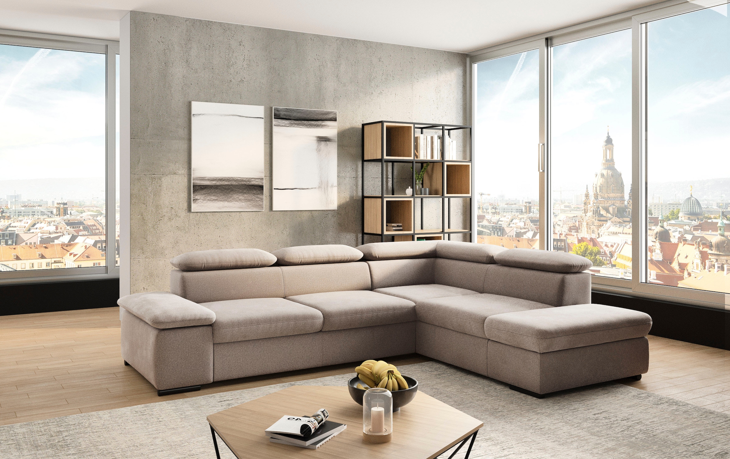 sit&more Ecksofa »Alcudia L-Form«, mit Armteilverstellung, optional Kopfteilverstellung und Bettfunktion