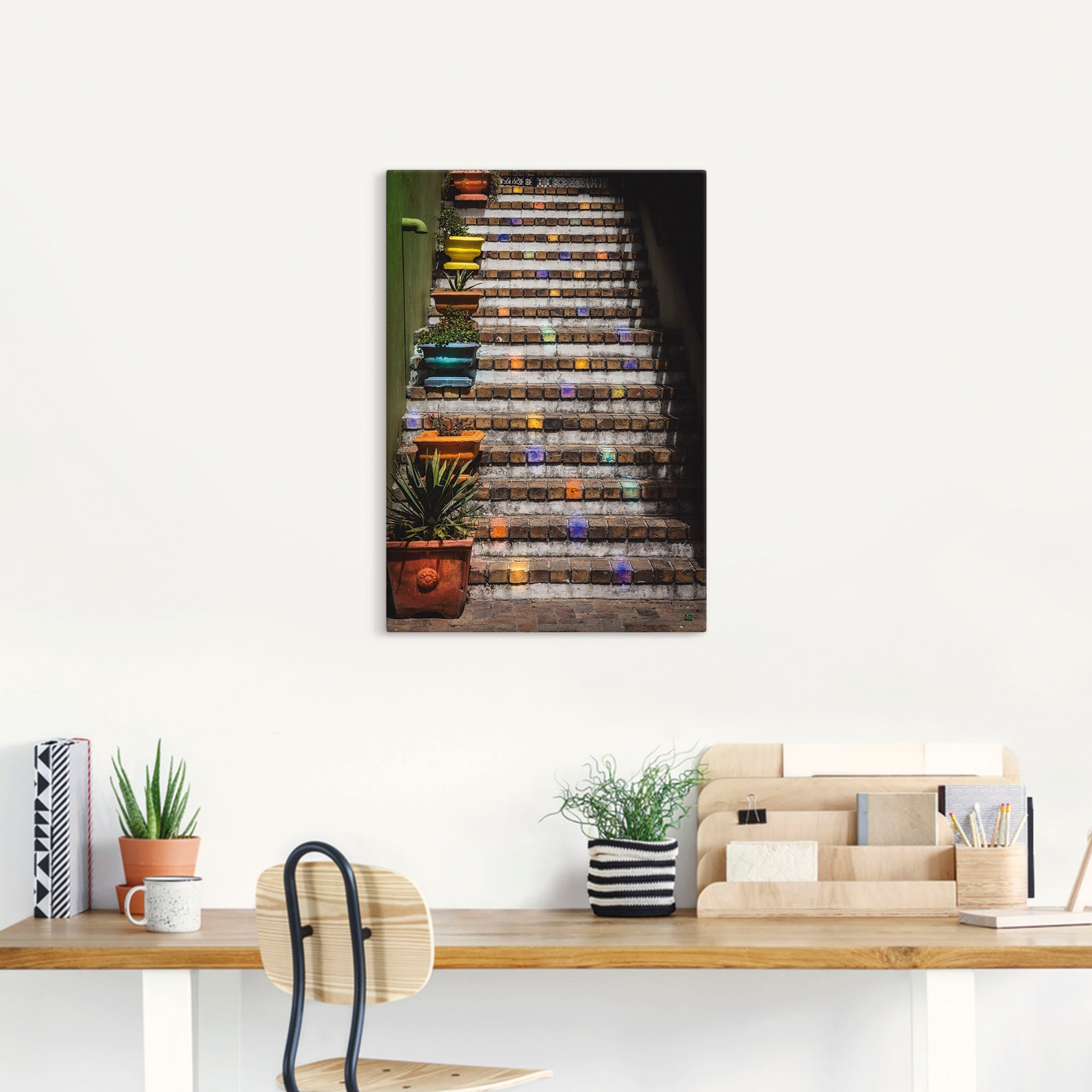 Artland Wandbild »Die Treppe«, Gebäude, (1 St.), als Leinwandbild, Poster, Wandaufkleber in verschied. Größen