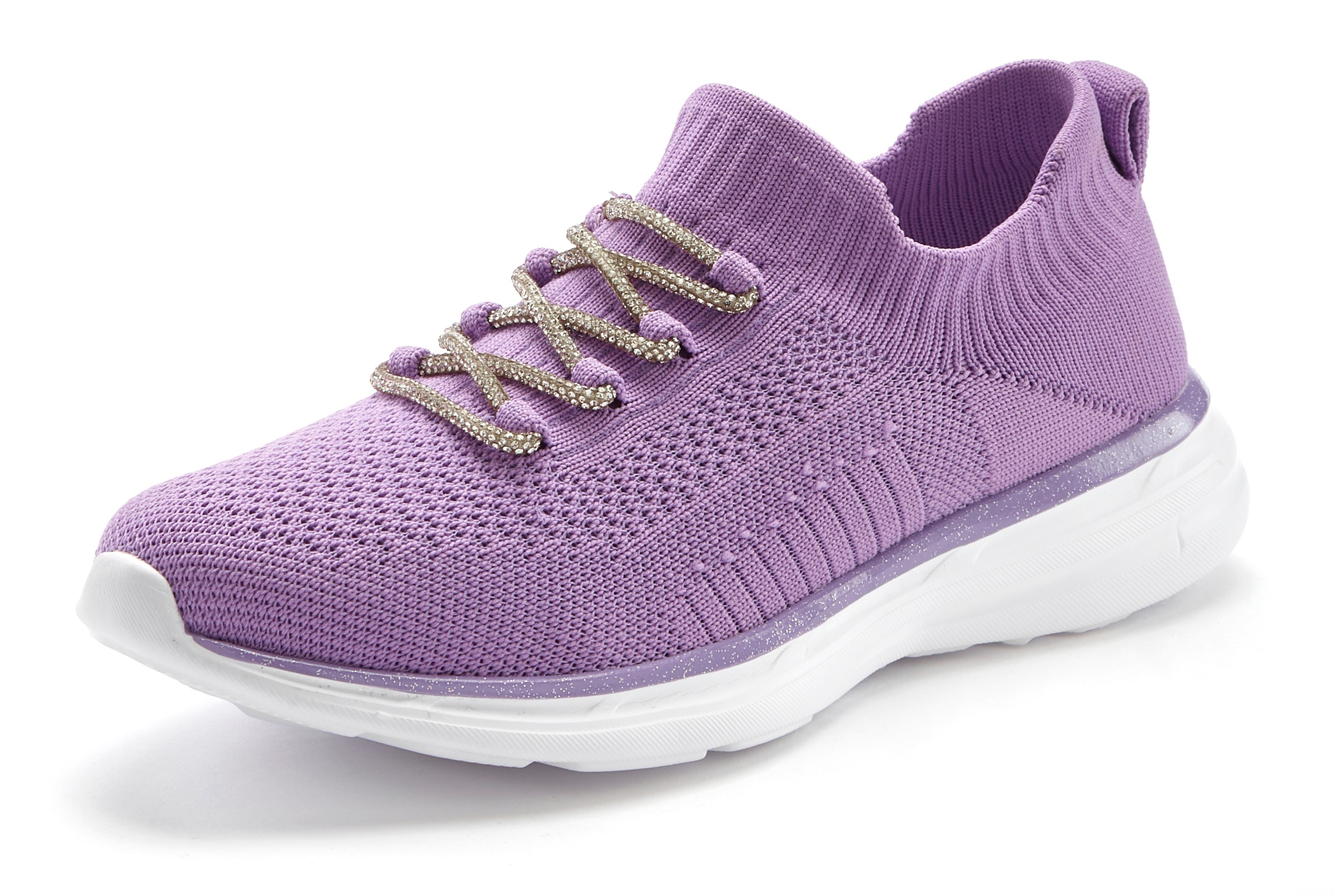 LASCANA Sneaker, mit modischer Glitzerschnürung VEGAN günstig online kaufen