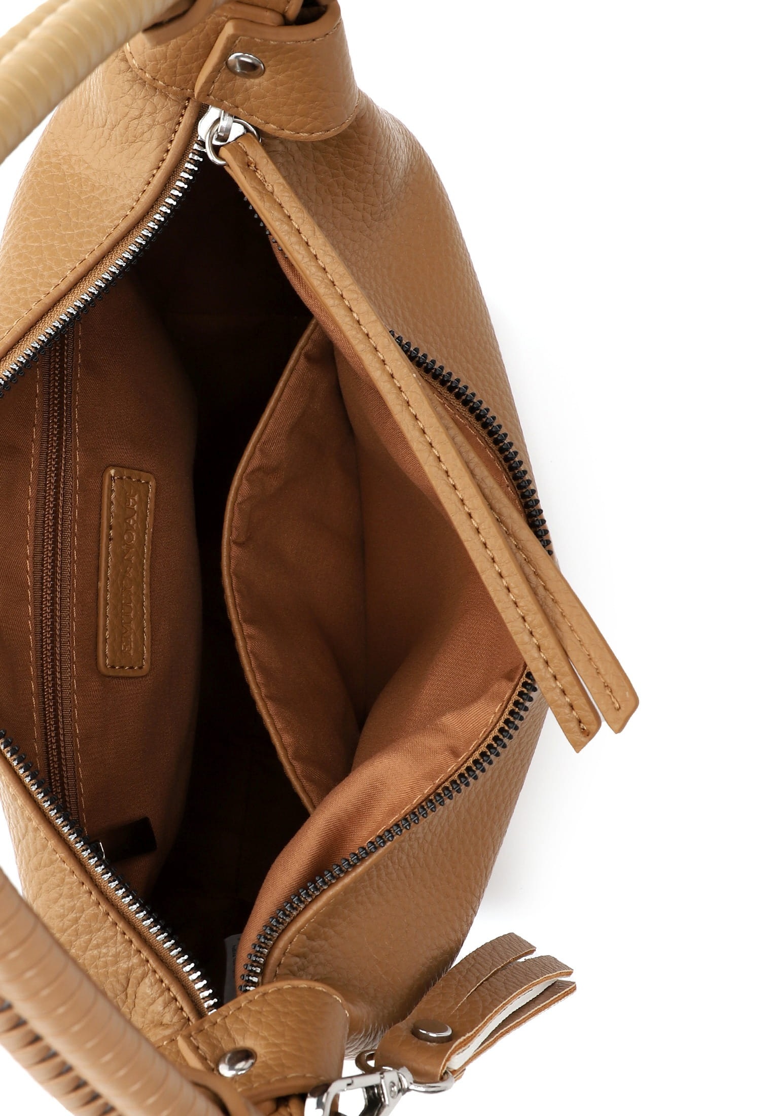 Beuteltasche EMILY & NOAH "Beutel E&N Jeanine", Damen, Gr. B/H/T: 30cm x 23cm x 8cm 0, gelb (sahara 920), Polyurethan, Taschen Beuteltasche 3