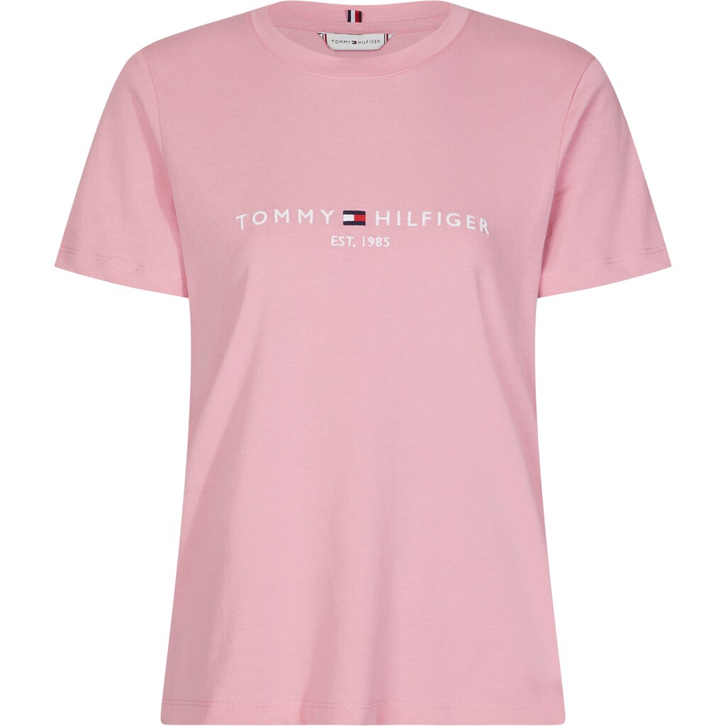 Tommy Hilfiger T-Shirt »NEW TH ESS HILFIGER C-NK TEE SS«, mit gesticktem Tommy Hilfiger Logo-Schriftzug & Flag