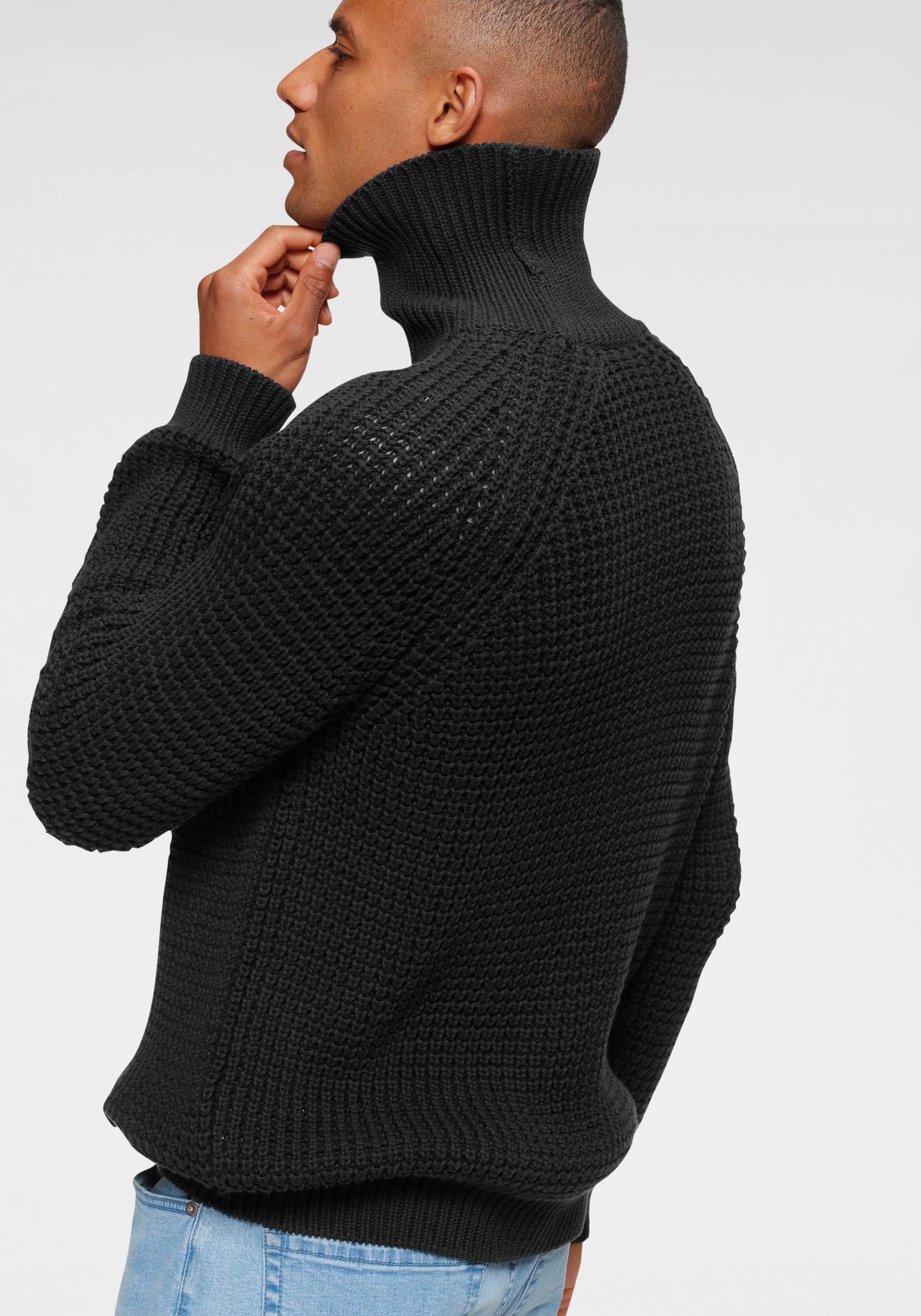 Thumbnail - Bruno Banani Rollkragenpullover, mit Markenbadge