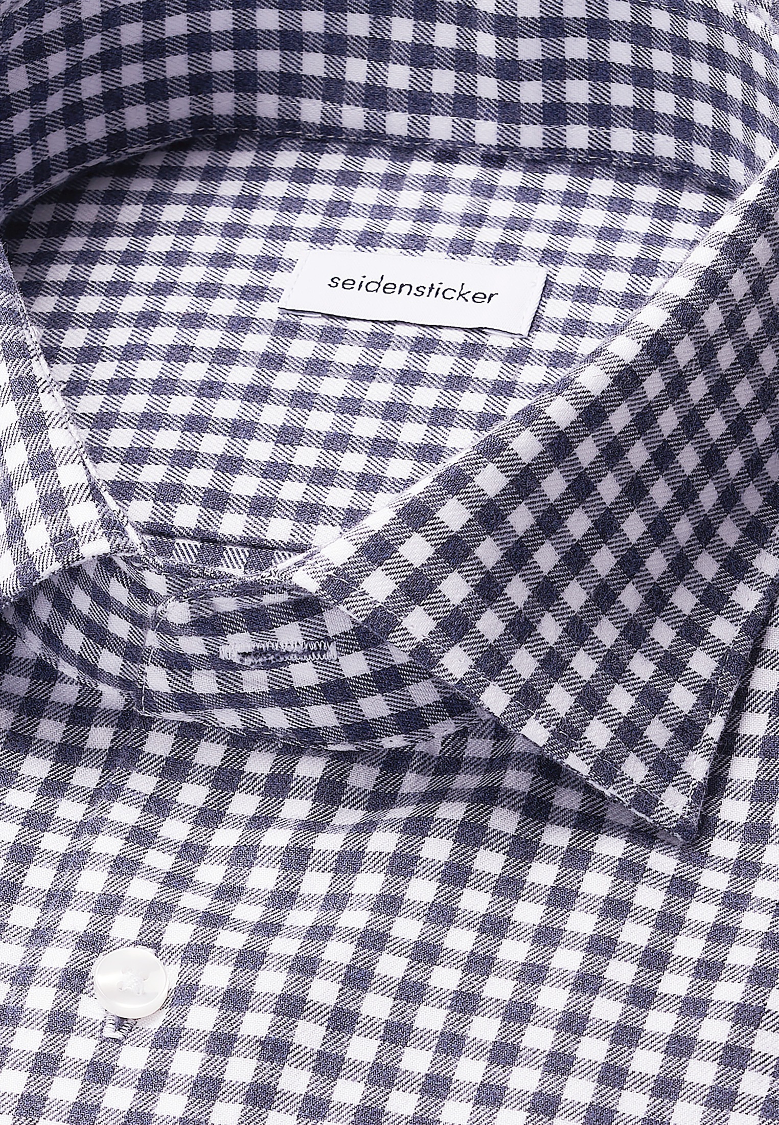 seidensticker Flanellhemd »Schwarze Rose« Slim 1/1 Kentkragen Karo