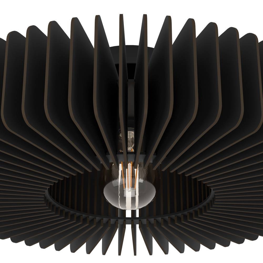 EGLO Deckenleuchte »PALOMBAIA«, 1 flammig-flammig, Deckenlampe, Wohnzimmerlampe aus Holz in Schwarz, E27 Fassung, Ø 50 cm