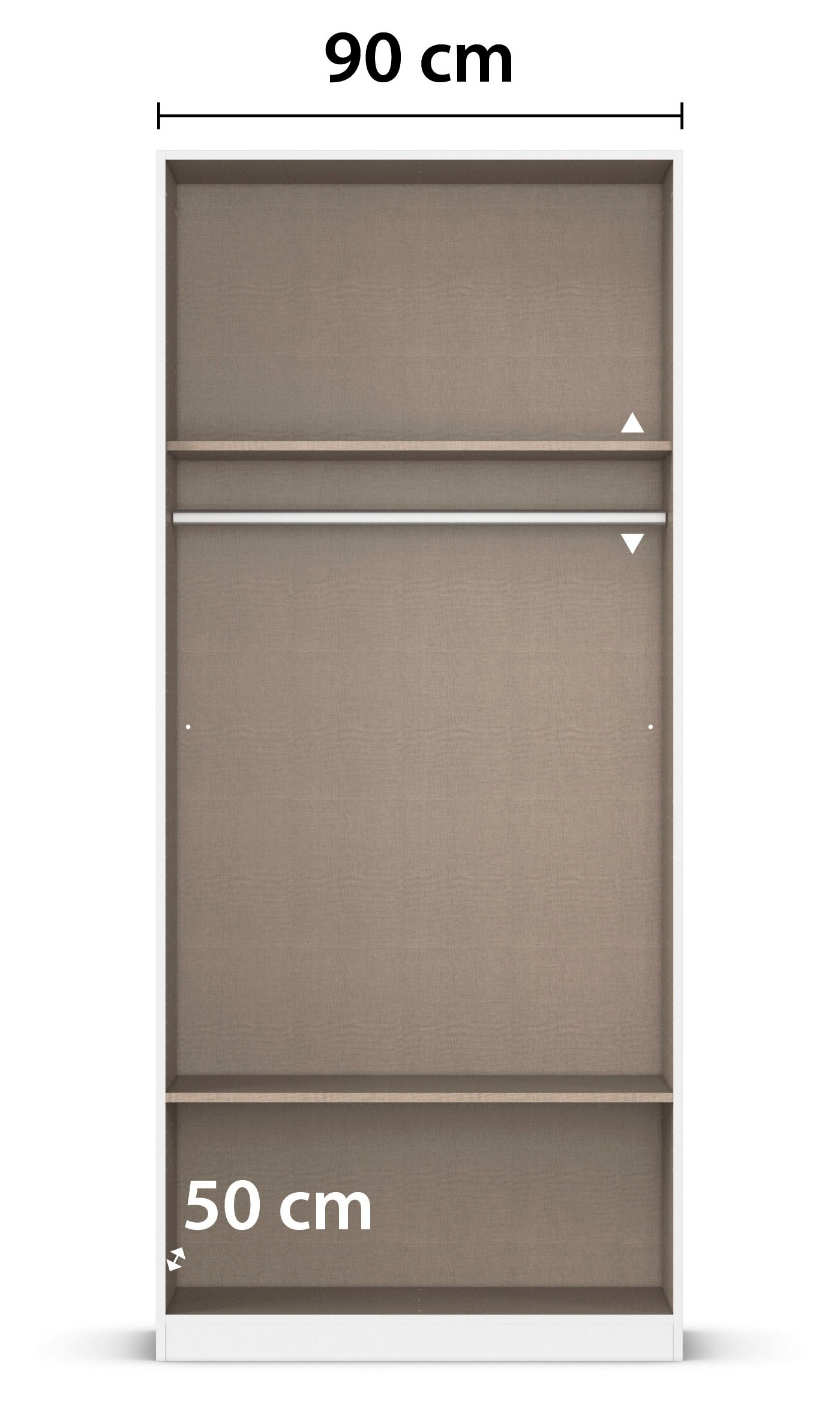 rauch Kleiderschrank »Schrank Garderobe Ankleide GAMMA Breiten 91/136/181/226/271/315/360 cm« in 3 Ausstattungen BASIC/CLASSIC/PREMIUM (inkl. SOFT-CLOSE-Funktion),  verschiedene Griff-Varianten, mit Spiegel TOPSELLER MADE IN GERMANY