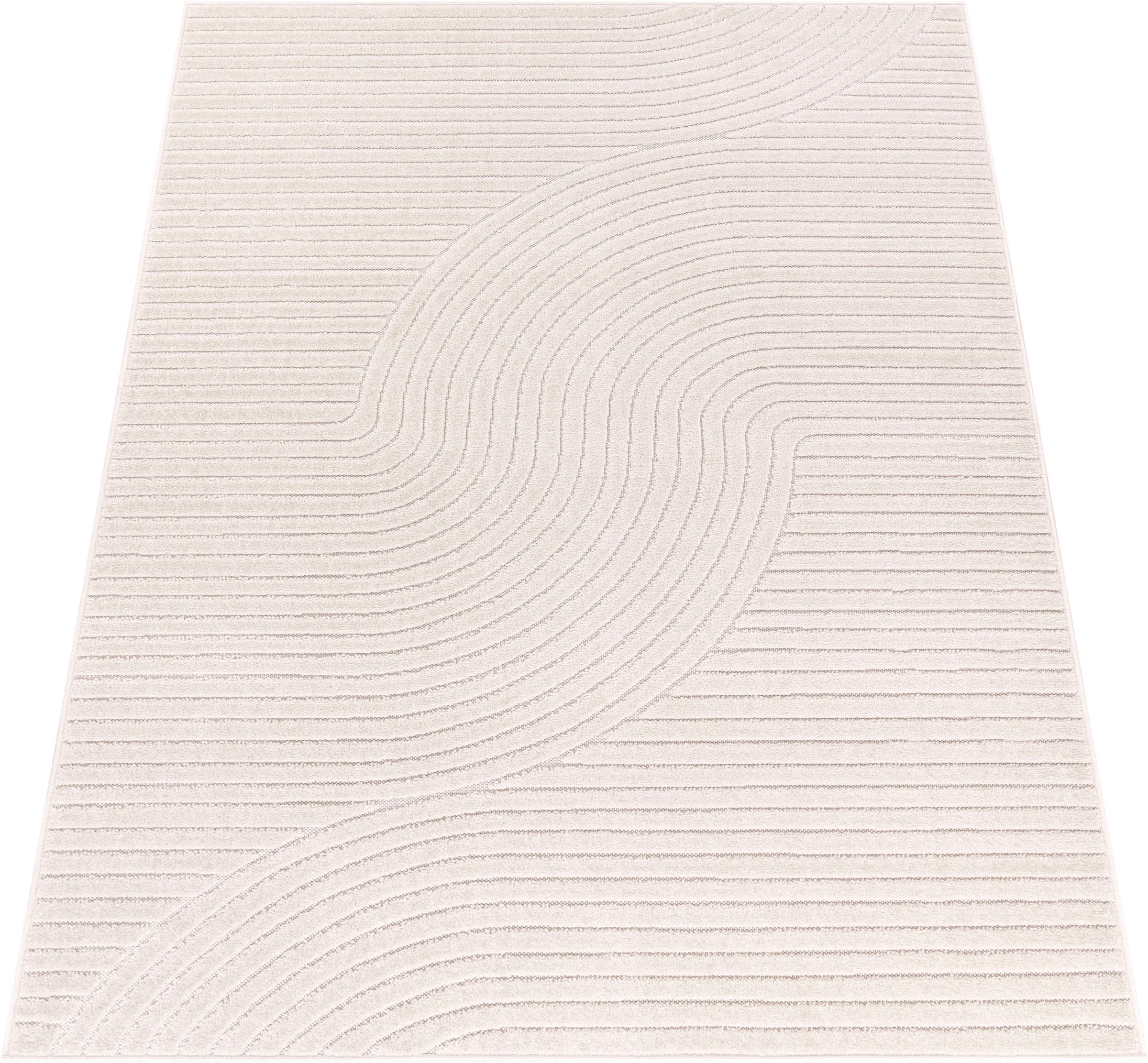 Paco Home Teppich »Cotton Kurzflor, Effekt, | geeignet BAUR rechteckig, kaufen Farben, Uni Scandi-Look, Outdoor 233«, Hoch-Tief