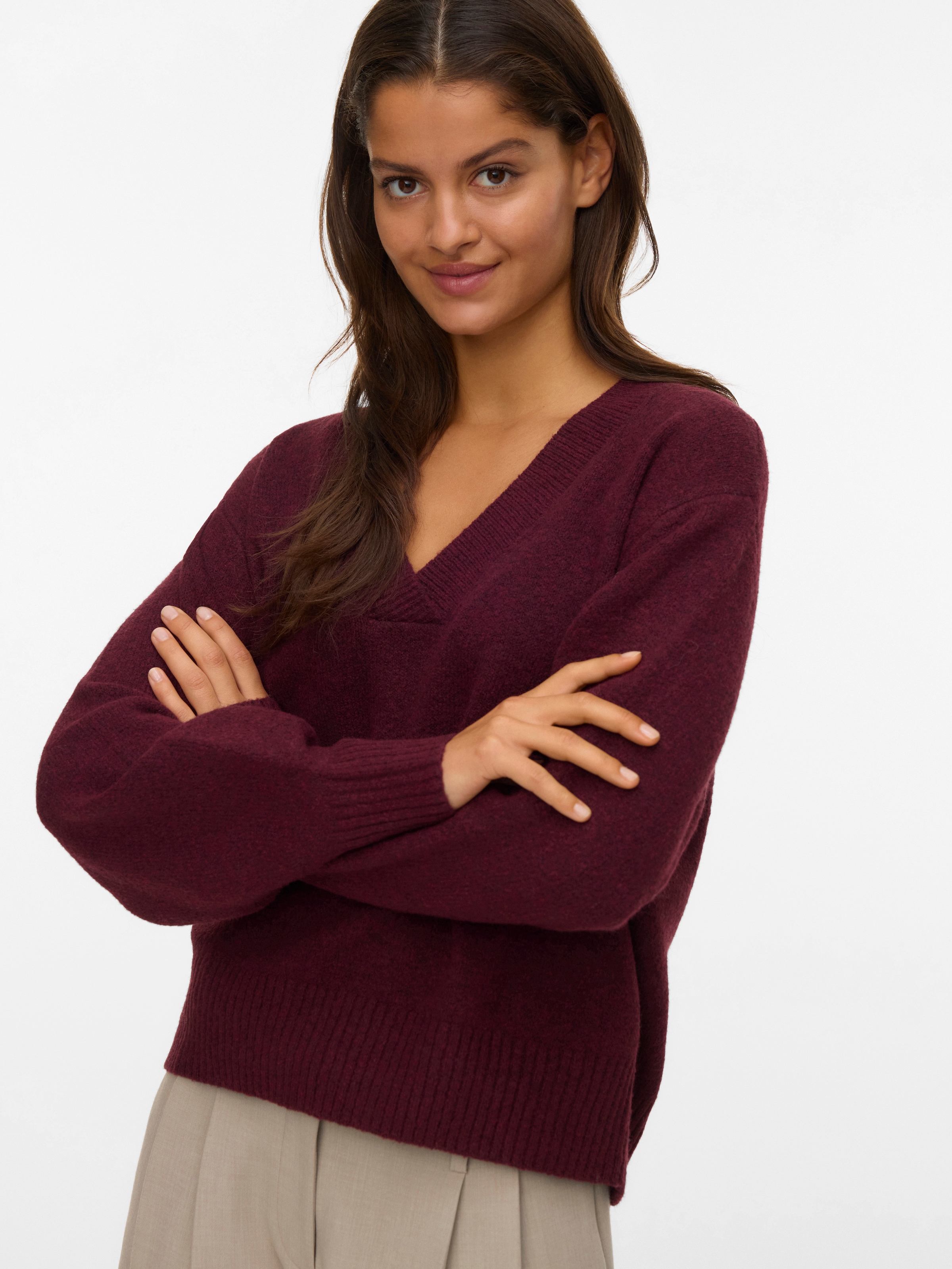 Vero Moda V-Ausschnitt-Pullover "VMBOOM LS V-NECK PULLOVER NOOS" günstig online kaufen