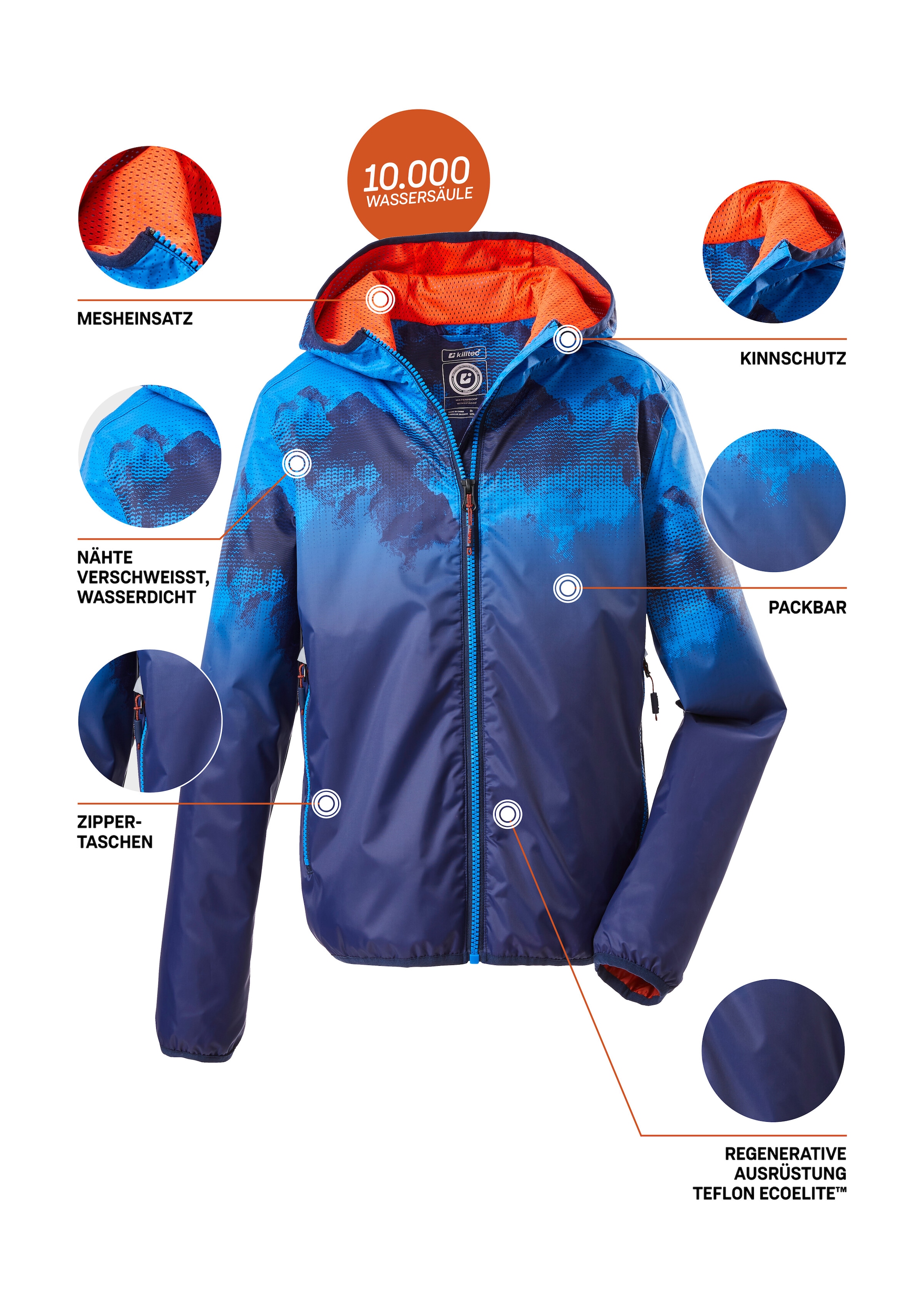Killtec Outdoorjacke »Lyse BYS JCKT B« Leichte, wasserdichte Kinderjacke, klein verpackbar, cooles Muster