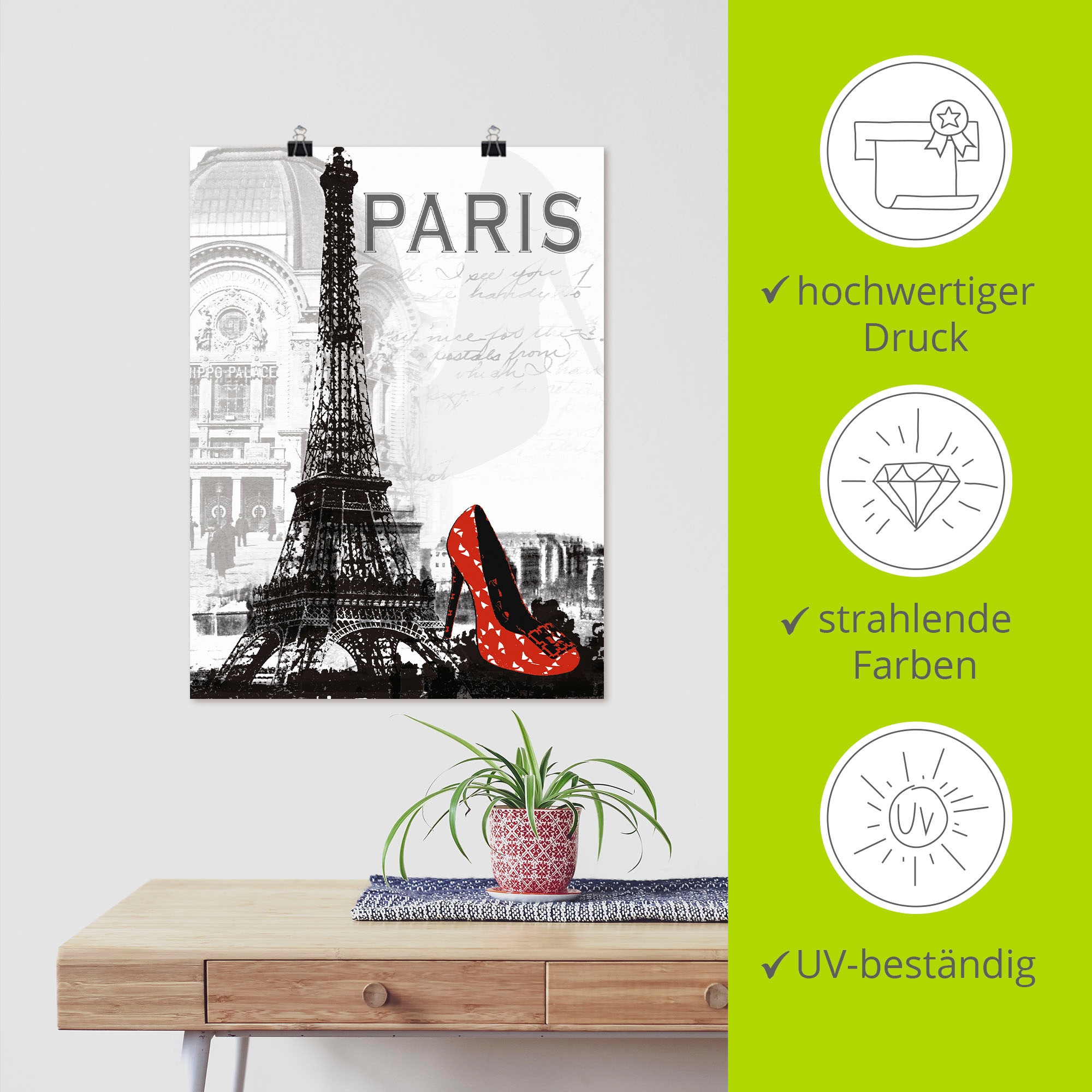 Artland Wandbild »Paris - Chic«, Gebäude, (1 St.), als Alubild, Outdoorbild, Leinwandbild, Poster, Wandaufkleber