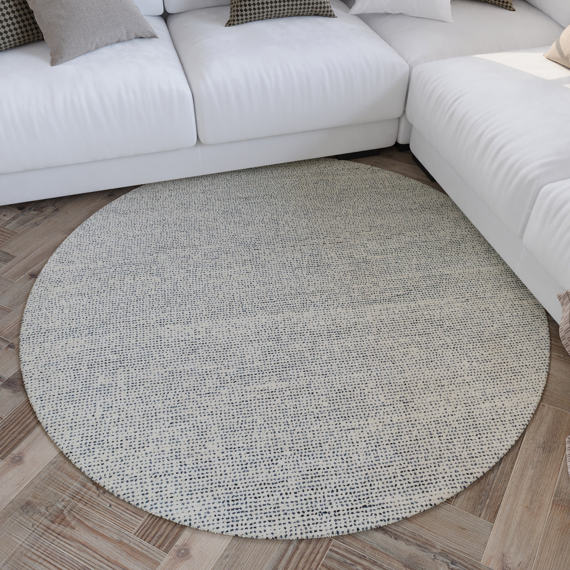 Wecon home Teppich "Hamptons THIRTYTWO" rund 15 mm Höhe Kurzflor, Wohnzimmer, Schlafzimmer, elegant, robust, Linien Muster