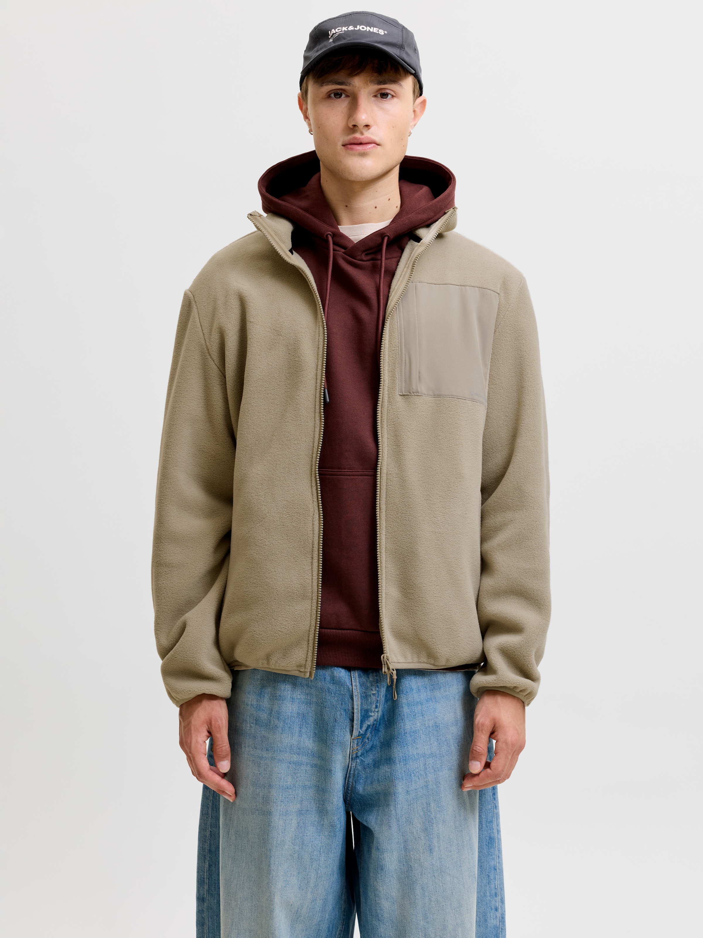 Jack & Jones Fleecejacke "JJEMASON FLEECE SN" Kunstfaser, regular fit