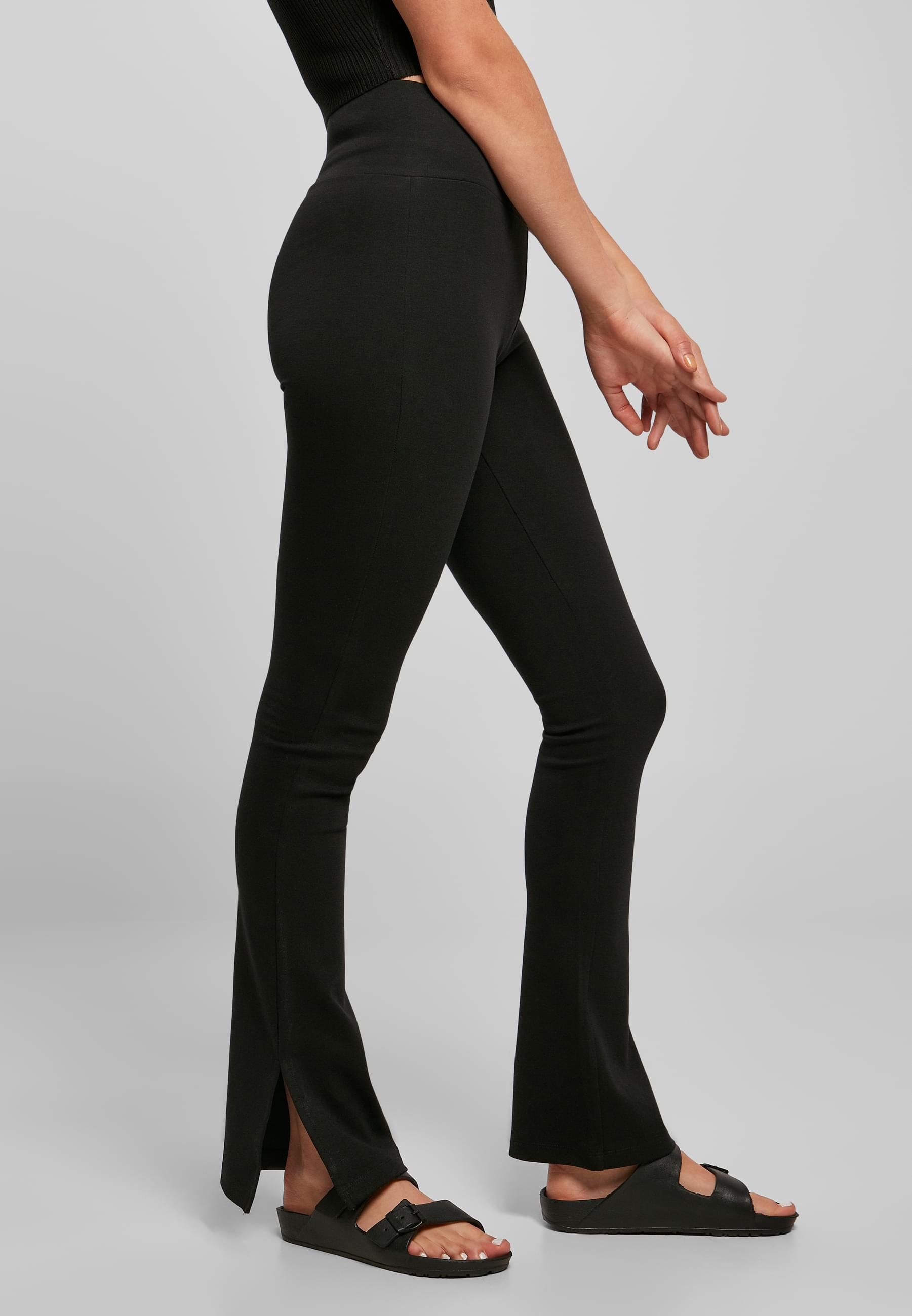 URBAN CLASSICS Leggings »Urban Classics Damen Ladies High Waist Side Slit Leggings«, (1 tlg.)