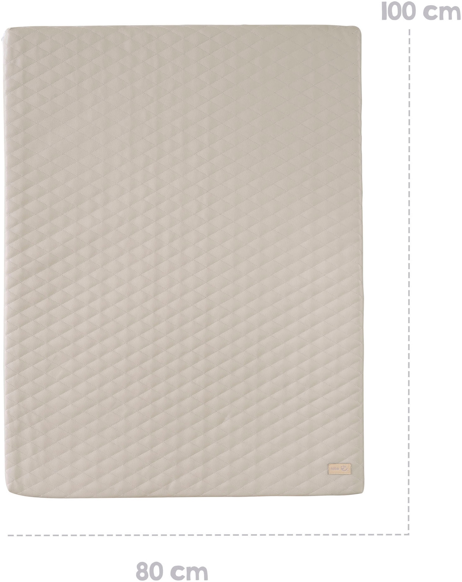roba® Spielmatte »Luxe, Greyish gesteppt, 78 x 100 cm«, Passend für Kletterdreieck sowie Indoor-Kletterturm