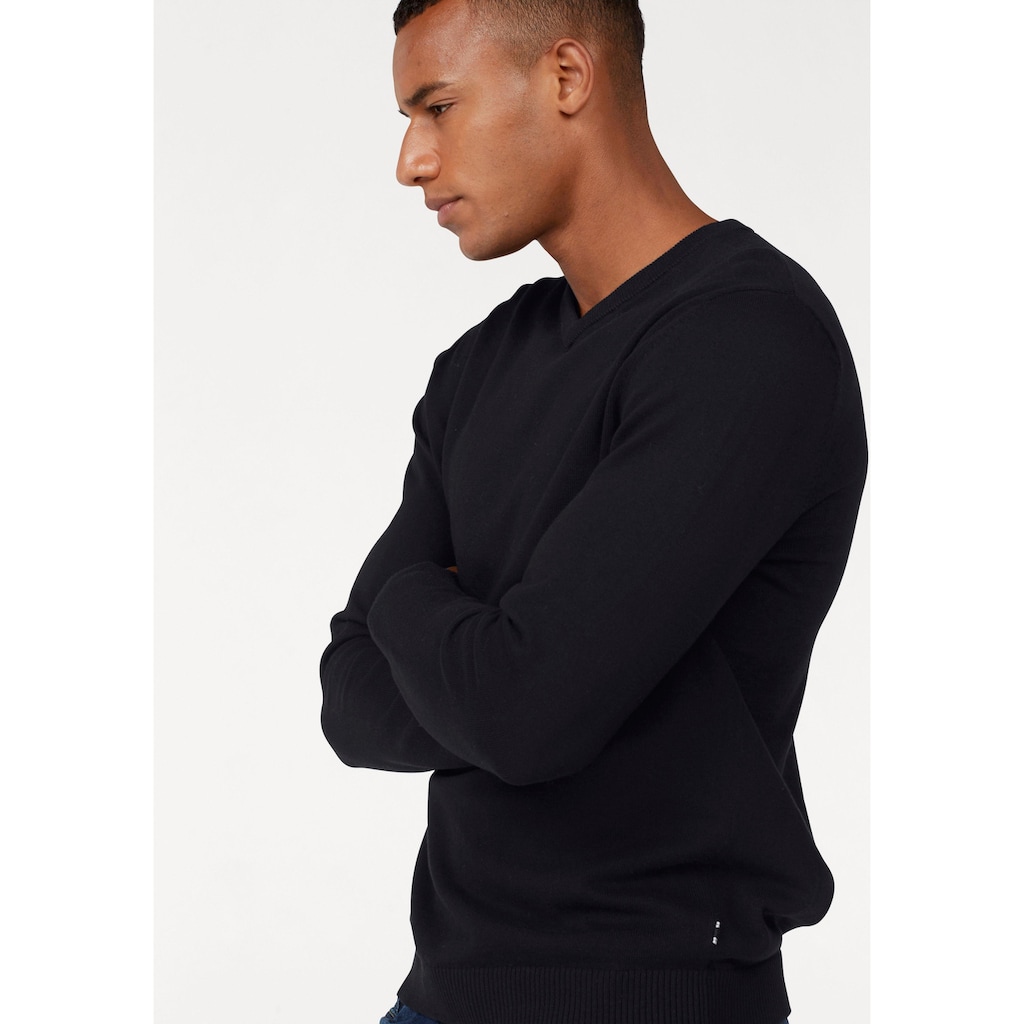 Jack & Jones V-Ausschnitt-Pullover »JJEBASIC KNIT V-NECK«