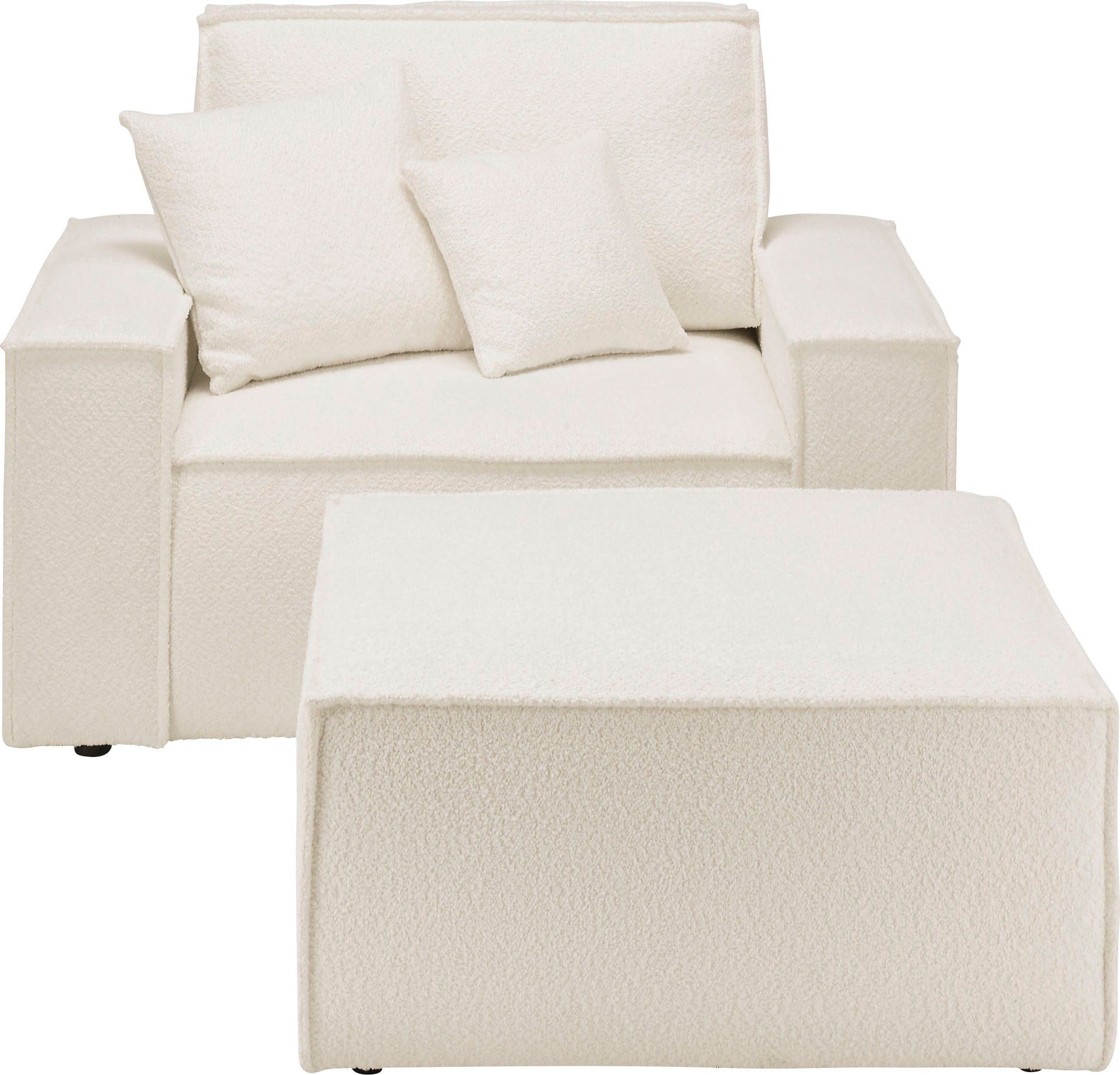 andas Loveseat "FINNLEY, Loveseat & Hocker im Set, trendige Stoffe, inkl. Z günstig online kaufen