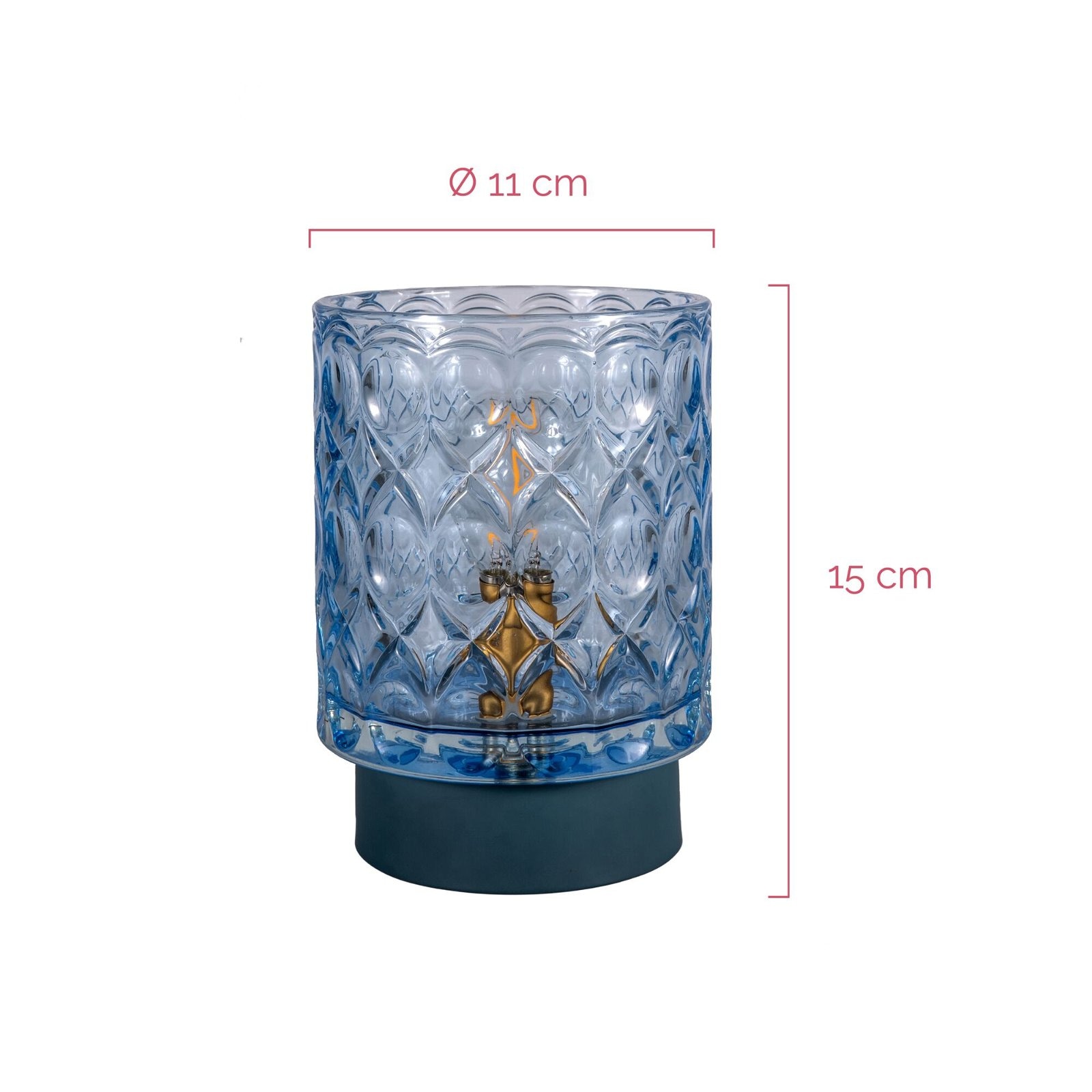 E14, »Chic Timer LED Tischleuchte Glas/Metall«, Blau Batterie BAUR | 1 flammig-flammig, Glamour mobile Pauleen