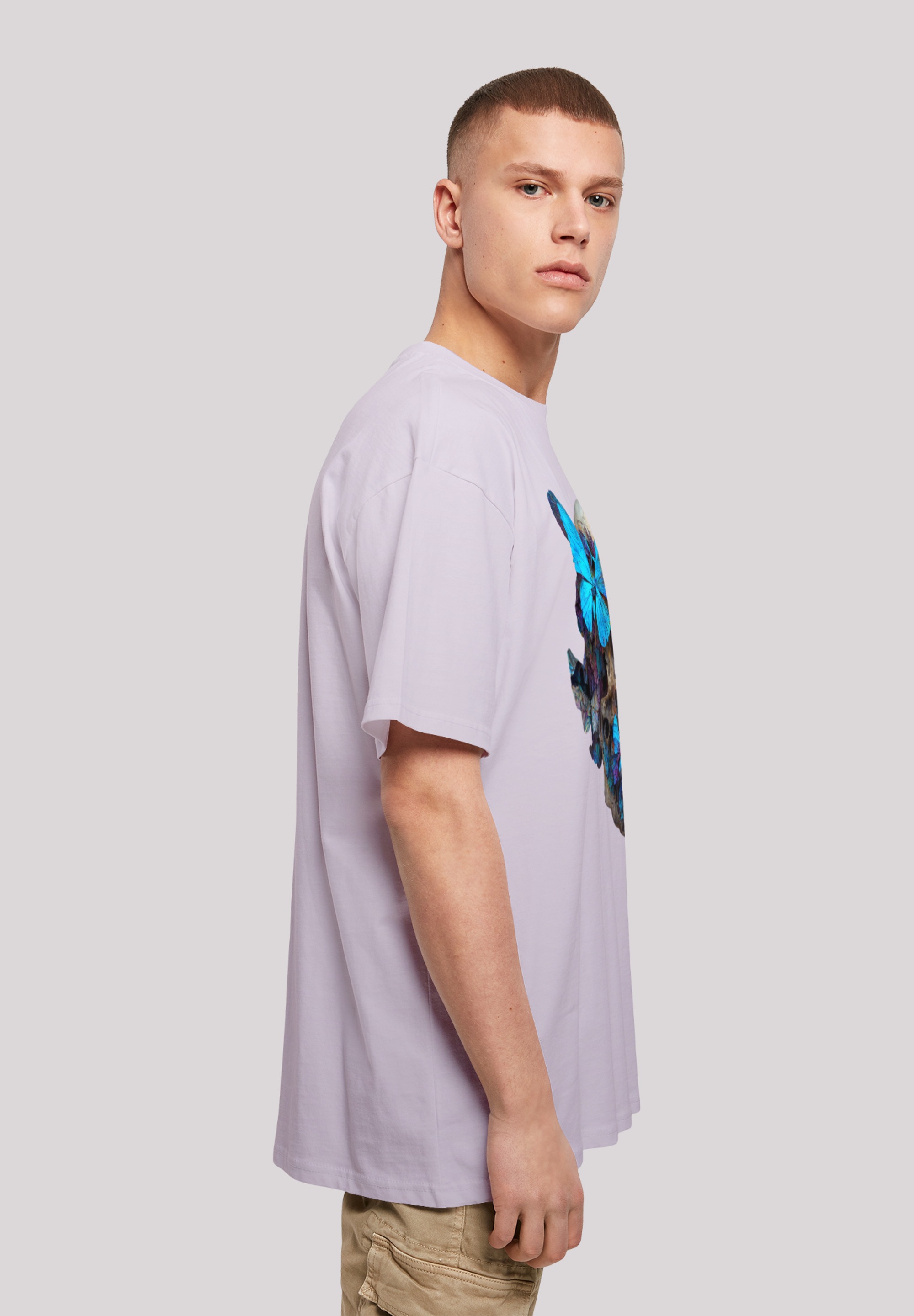 F4NT4STIC T-Shirt »Schmetterling Skull OVERSIZE TEE«, Print