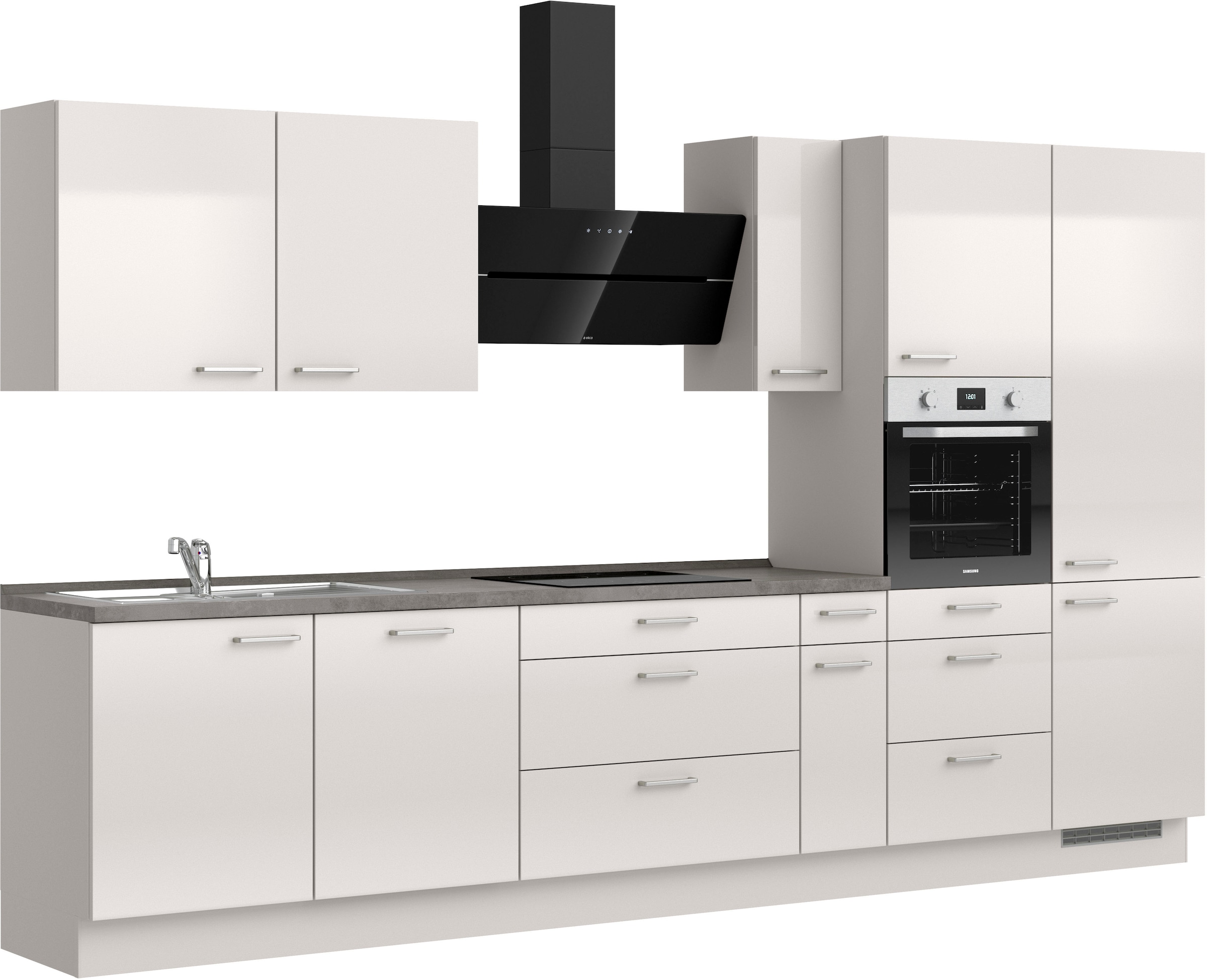 nobilia® Küchenzeile »"Flash II"«, vormontiert, Ausrichtung wählbar, Breite 360 cm, wahlw. mit E-Geräten