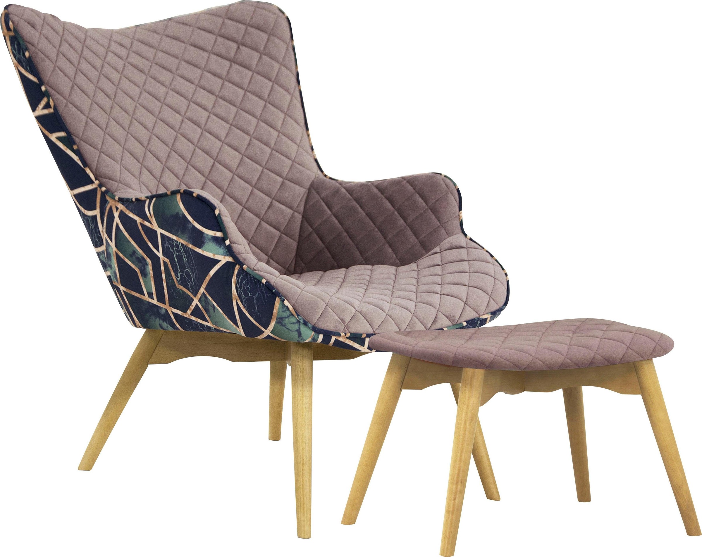 Home affaire Sessel "Duke Print" Karoprägung im Sitzbereich und Dekostoff a günstig online kaufen