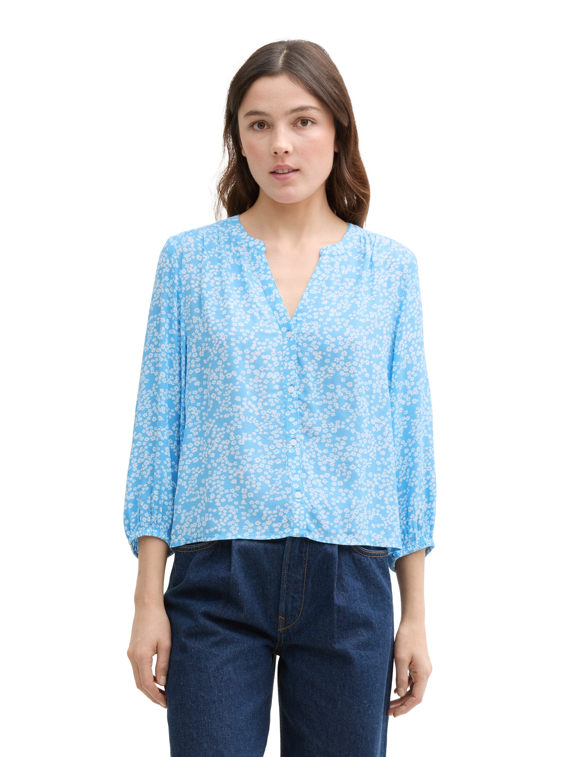 TOM TAILOR Denim Klassische Bluse, mit All-Over Print günstig online kaufen