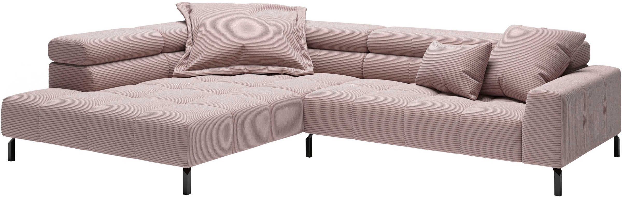 Places of Style Ecksofa »Cleveland, L-Form, incl. Kopfteilverstellung, Breite 311 cm«, wahlweise elektrischer Sitzvorzug