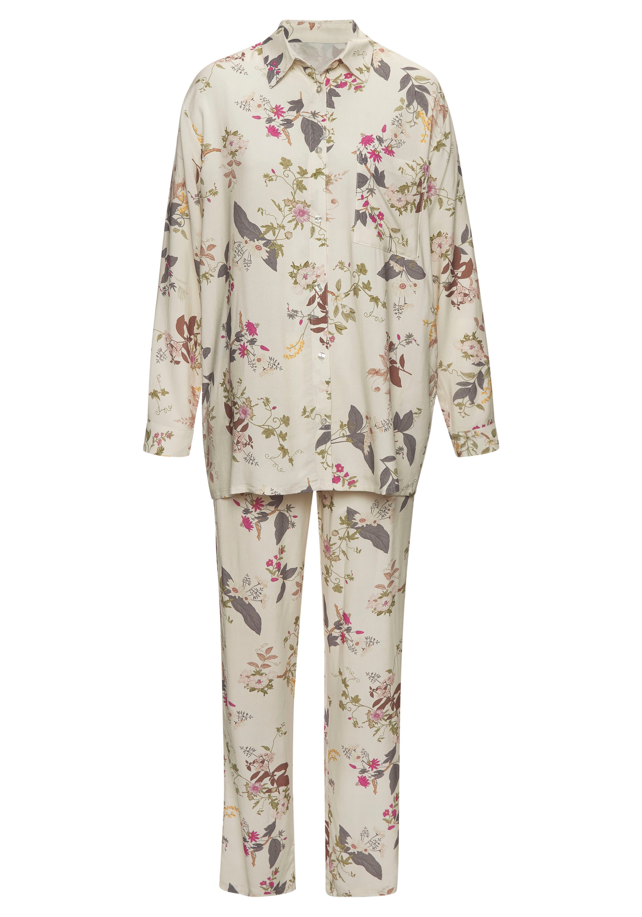 LASCANA Pyjama, (2 tlg.), im klassischen Stil