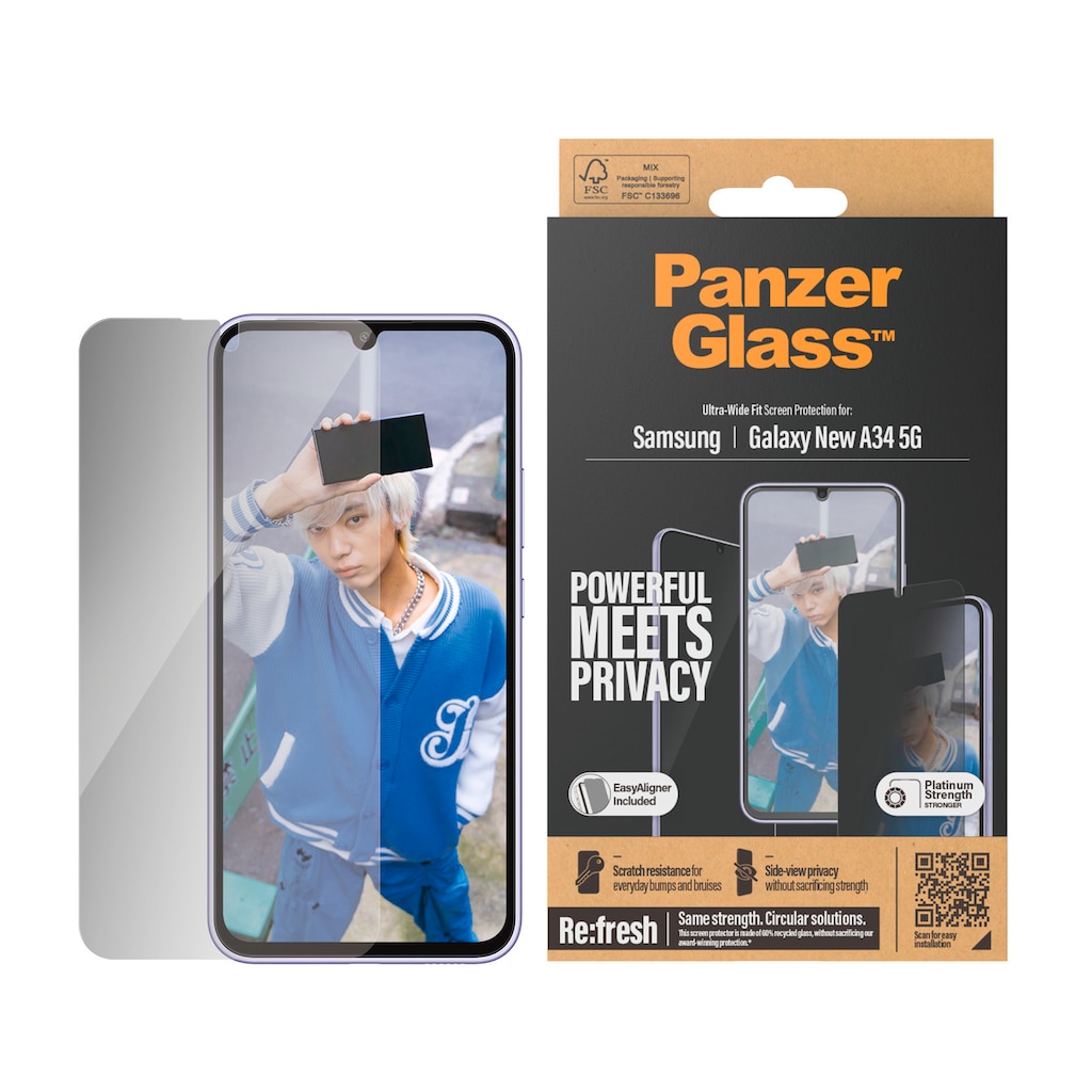 PanzerGlass Displayschutzglas »Ultra Wide Fit Privacy Screen Protector«, für Samsung Galaxy A35 5G