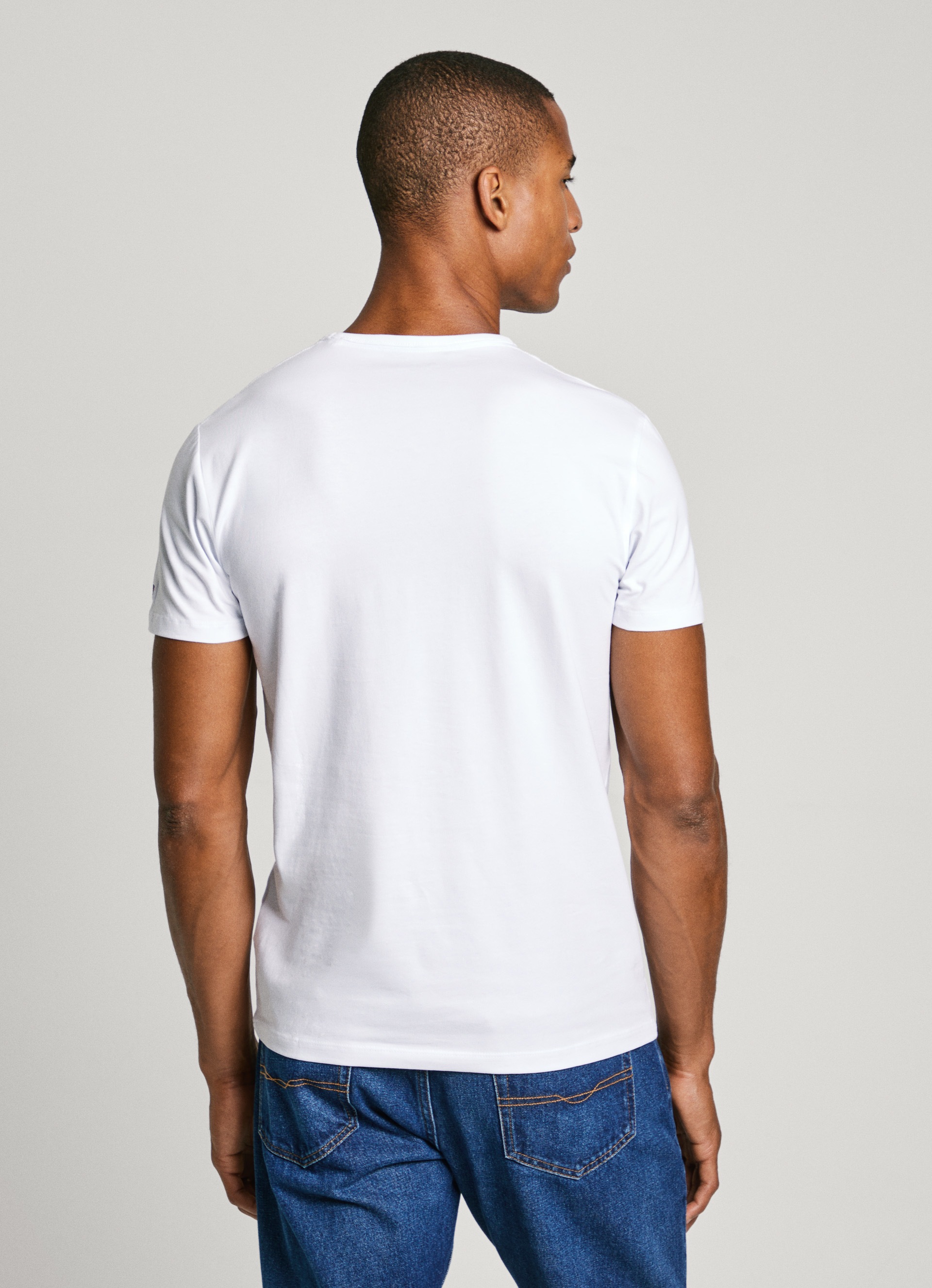Pepe Jeans - Weißes Baumwoll-T-Shirt Mit Rundhalsausschnitt - Tops - Herren - Weiß - M - Bild 3