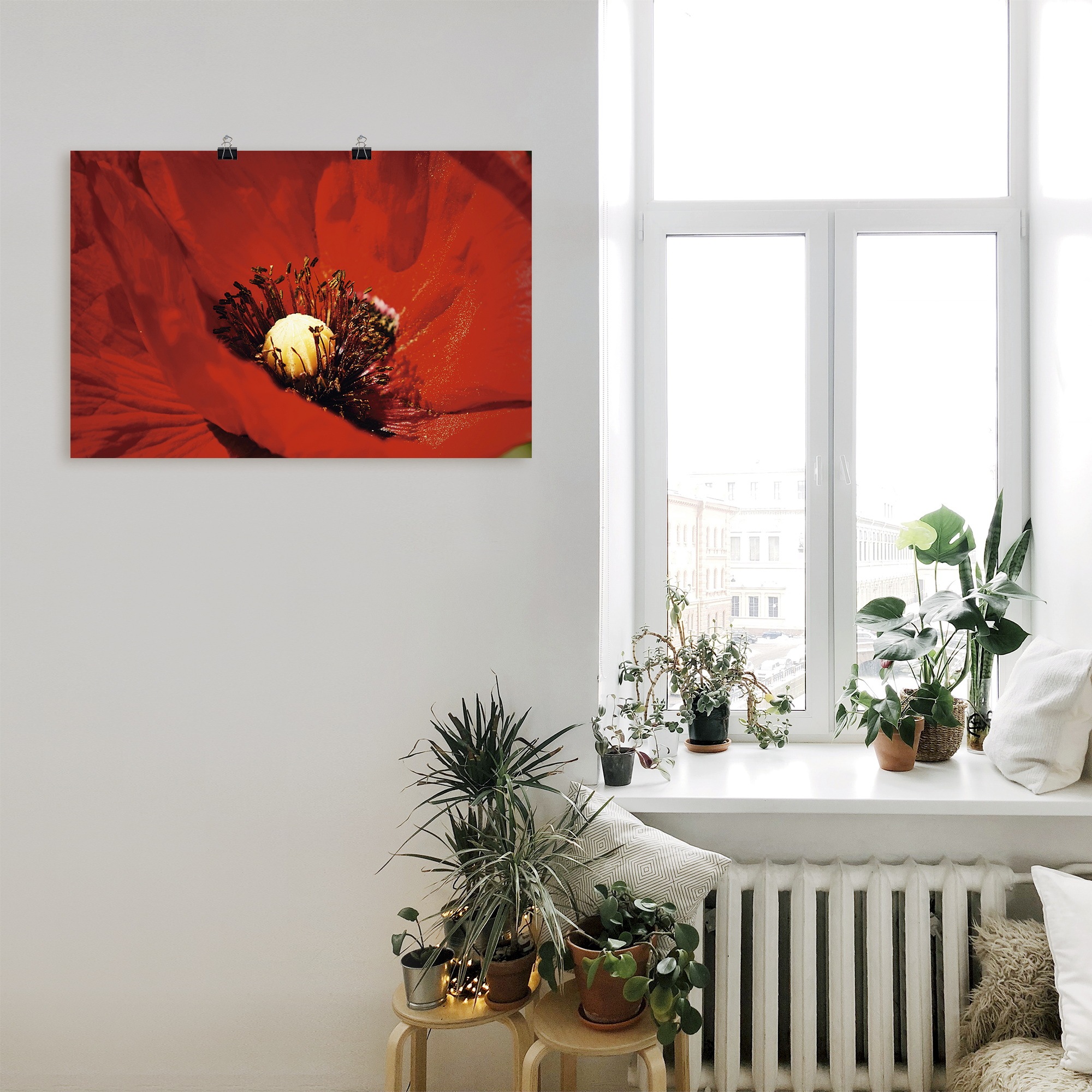 Artland Wandbild "Roter Mohn", Blumen, (1 St.), als Alubild, Leinwandbild, günstig online kaufen