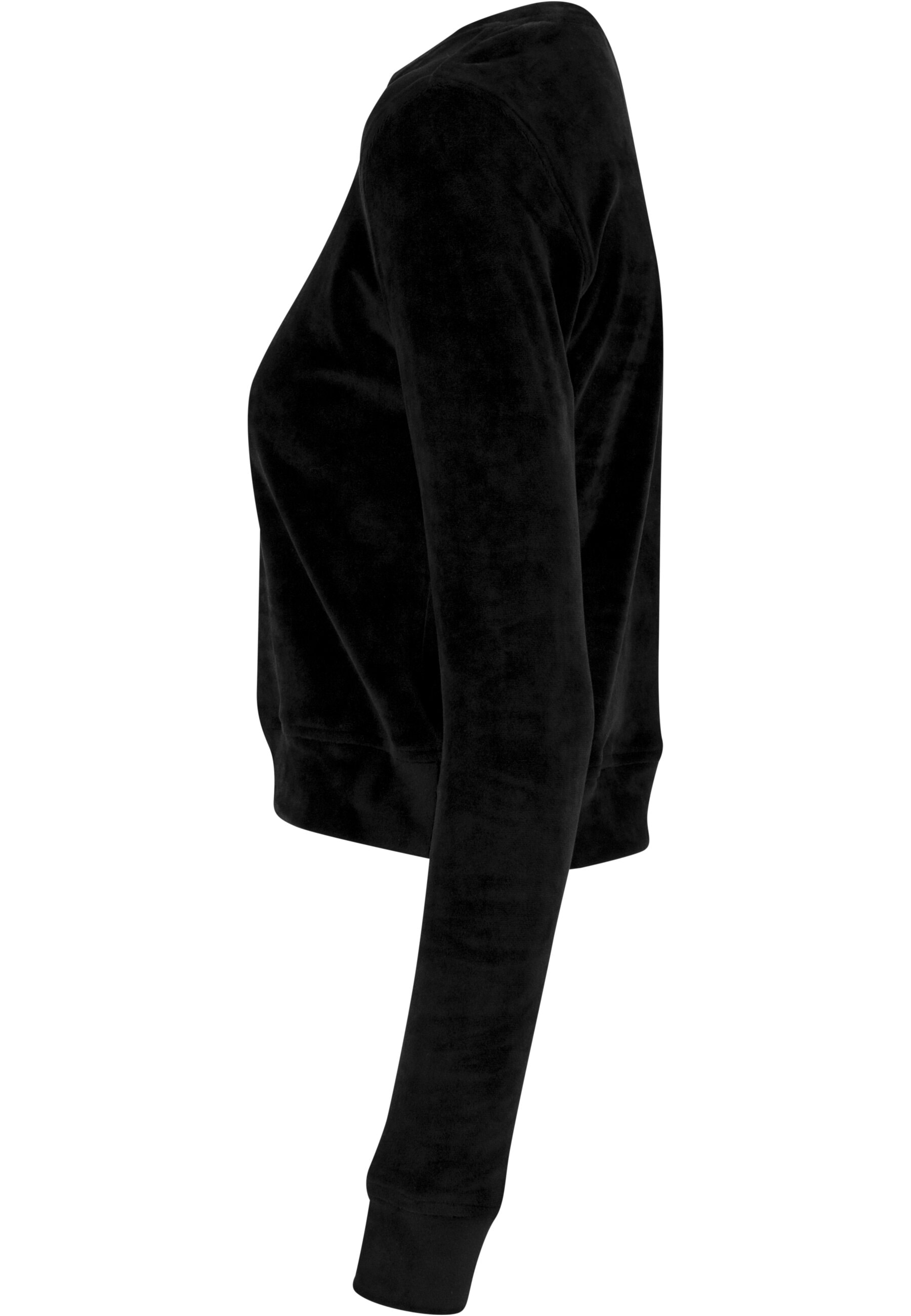 URBAN CLASSICS Sweatshirt »Urban Classics Damen Ladies Short Velvet Crew«, (1 tlg.)