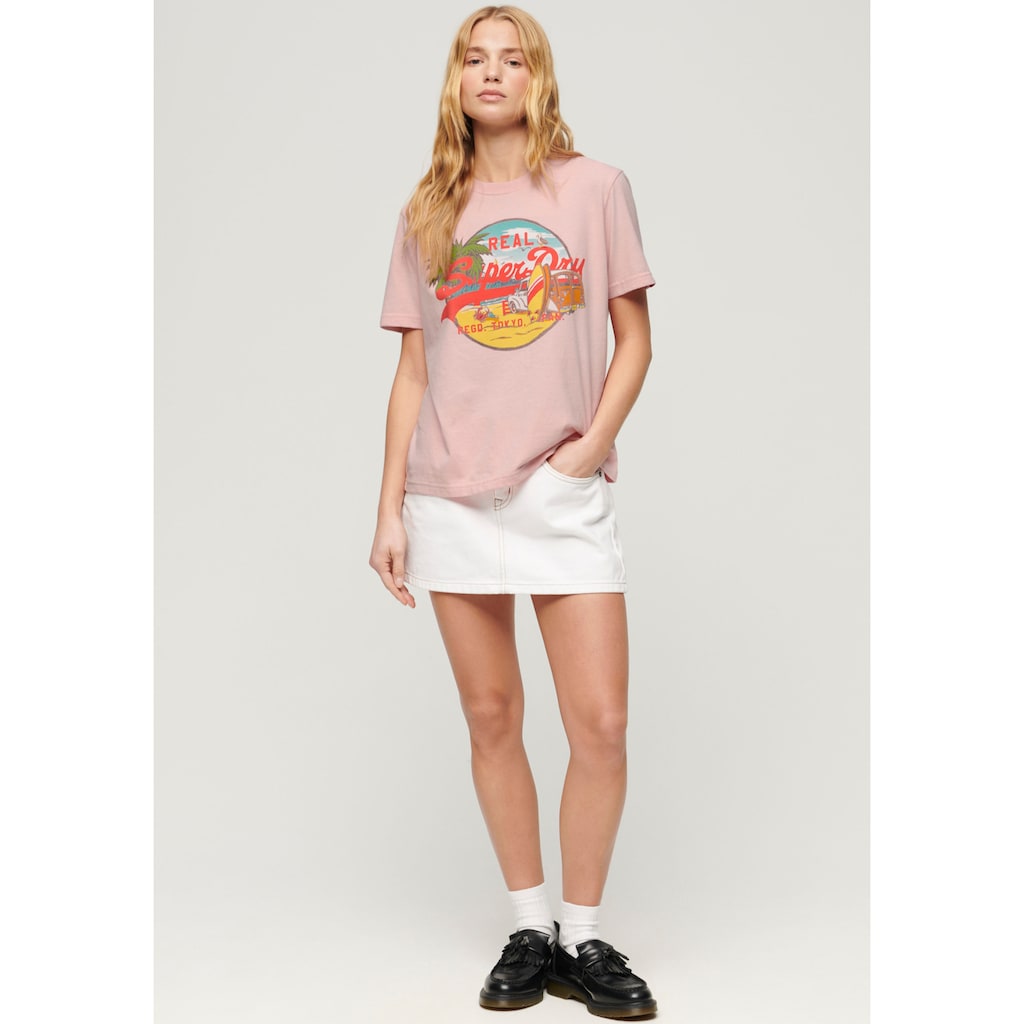 Superdry Kurzarmshirt »LA VL GRAPHIC RELAXED TEE«