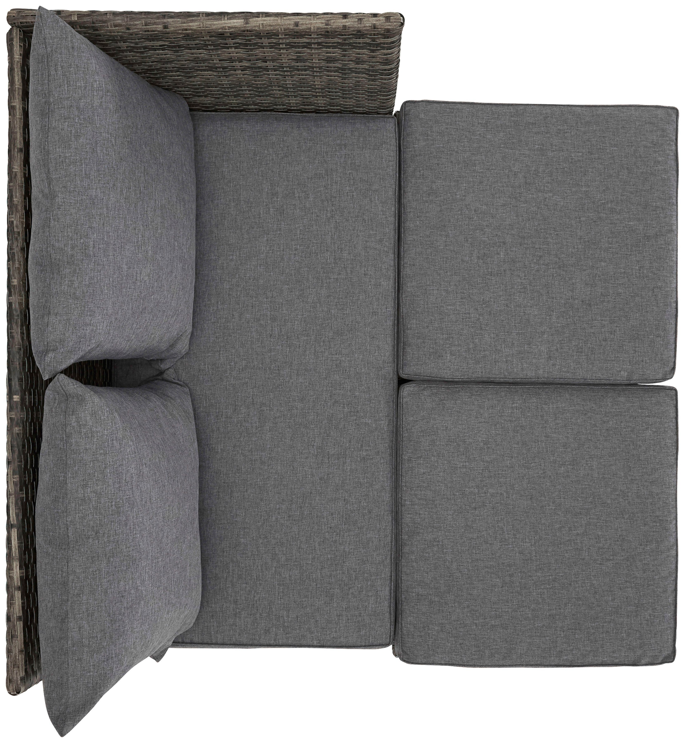 KONIFERA Gartenlounge-Set »Marseille«, (8 tlg.), Sofa, Tisch 57x57 cm, Hocker, Polyrattan