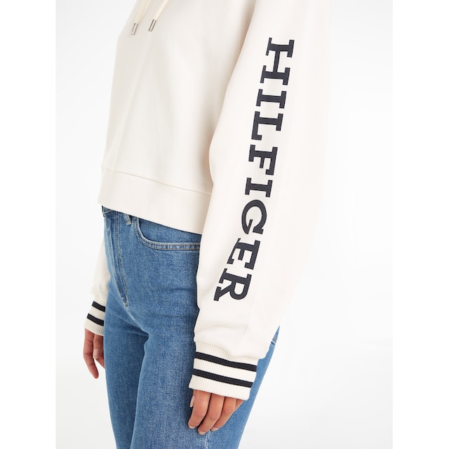 Black Friday Tommy Hilfiger Kapuzensweatshirt »REG MONOTYPE SLV CROP  HOODIE«, mit markantem Hilfiger Logo-Schriftzug Auf dem Ärmel | BAUR