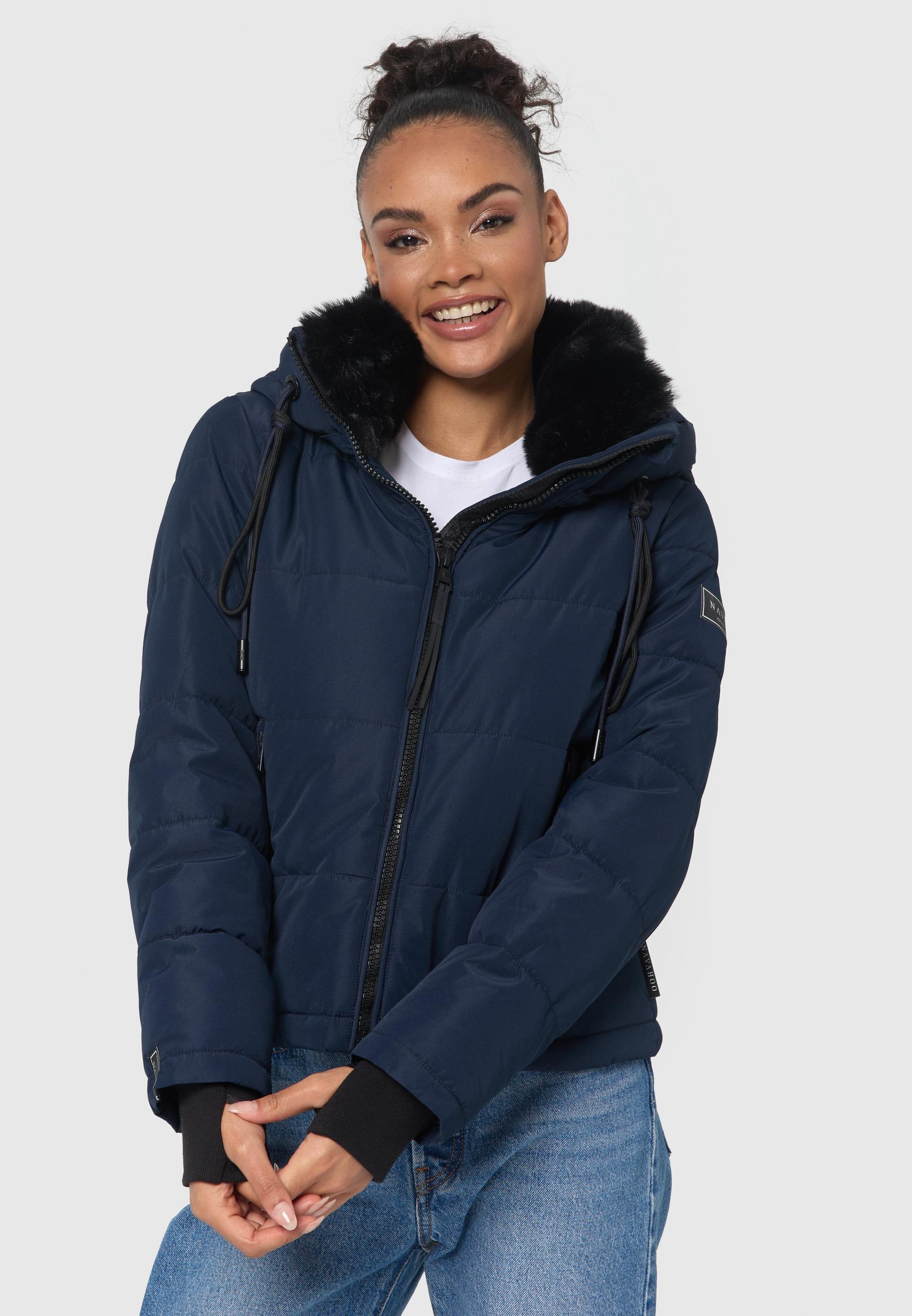 Navahoo Steppjacke »Mit Liebe XIV«, mit Kapuze, Warme gesteppte Damen Winterjacke mit kuscheligem Kragen