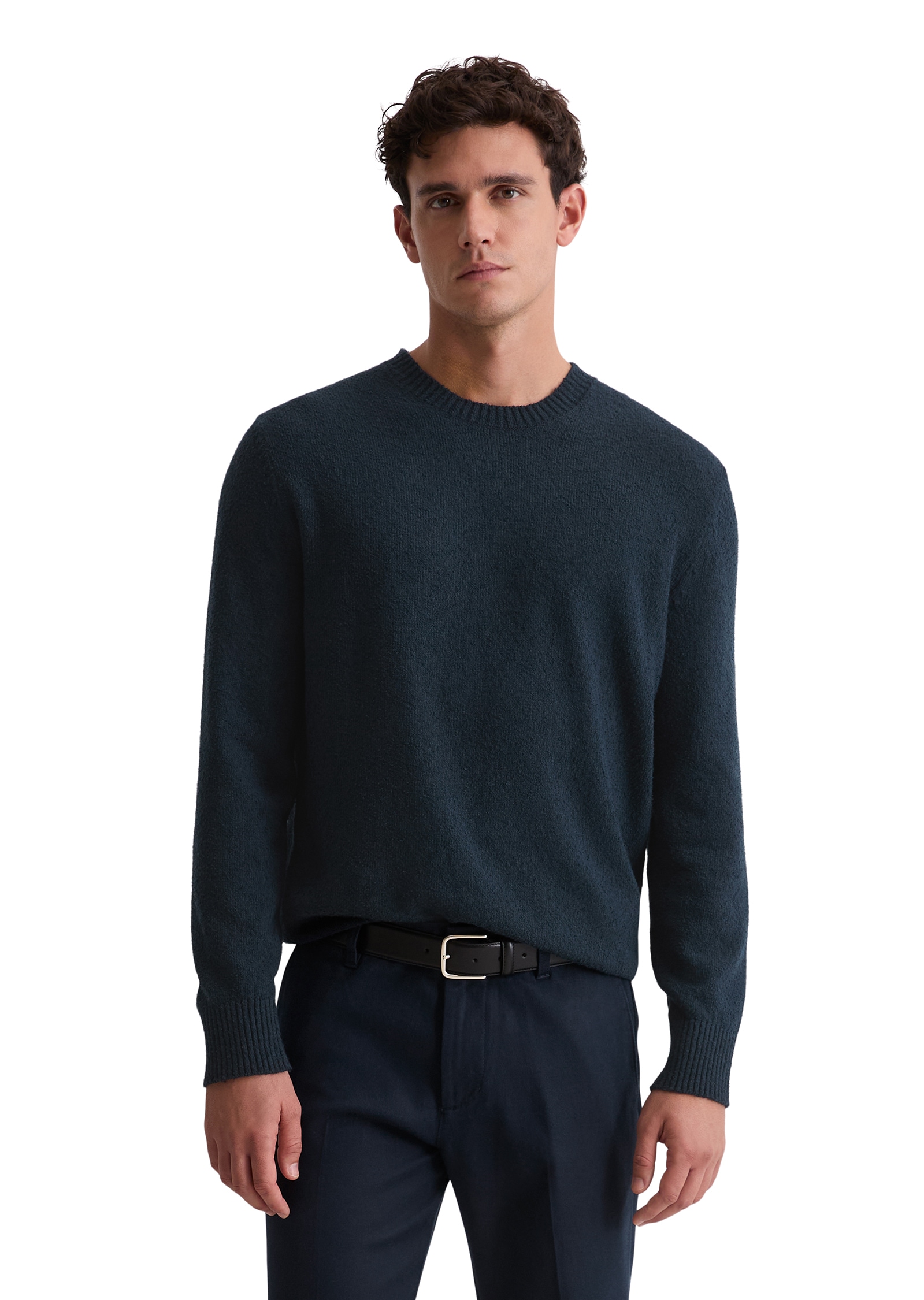 Marc OPolo Rundhalspullover "regular aus Bio-Baumwoll-Mix-Boucle" günstig online kaufen