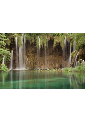 Fototapete »WASSERFALL-FLUSS SEE WALD STEINE BLUMEN BERGE BACH XXL«