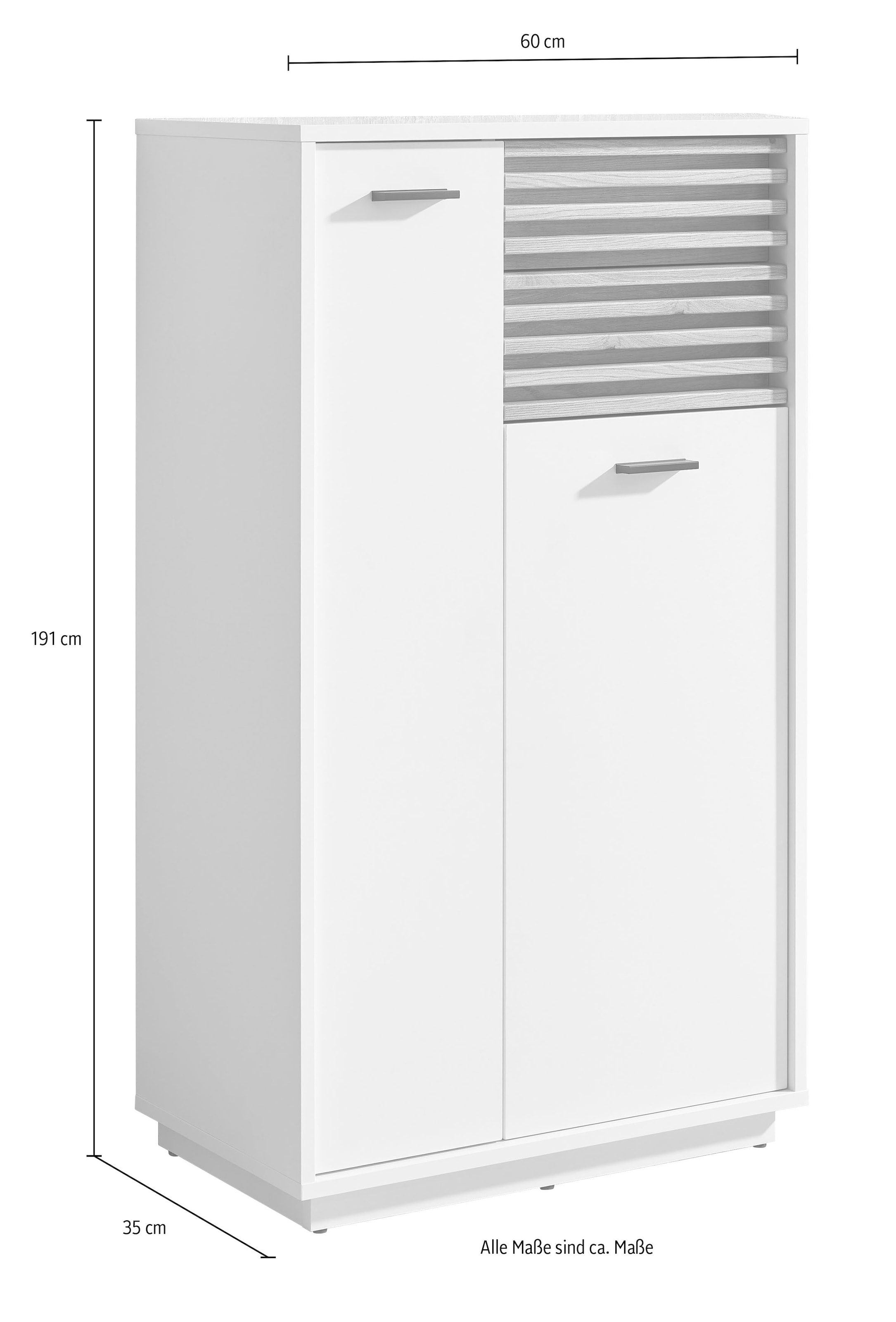 BASIC by Balculina Midischrank »Liguria B/H/T 60x106x35 cm« 1 Stk. tlg. Breite 60cm, Unterflurauszug, FSC-Mix 70%