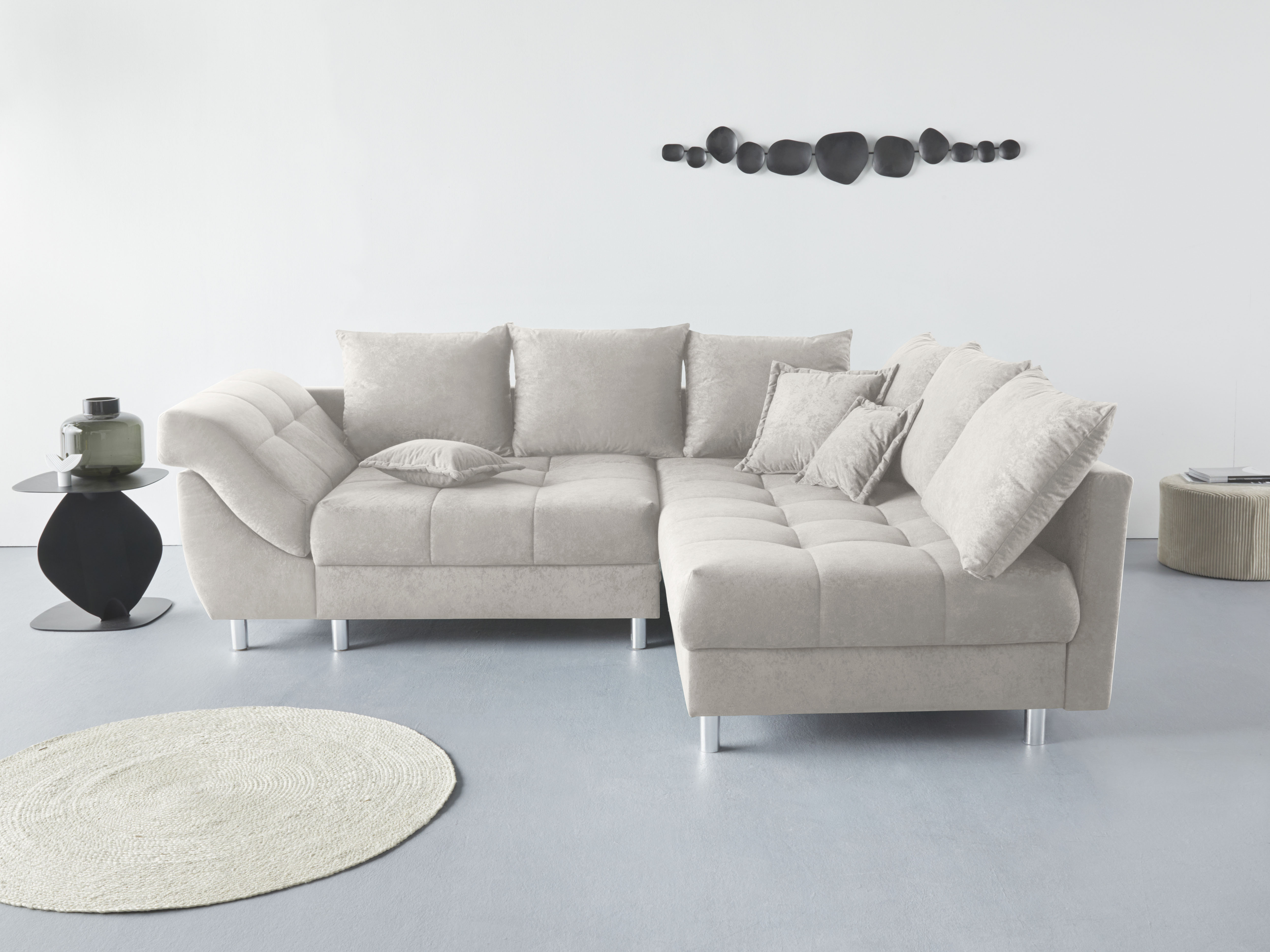 COLLECTION AB Ecksofa "Innsbruck L-Form, B: 247 cm" 3 Zierkissen, Federkern