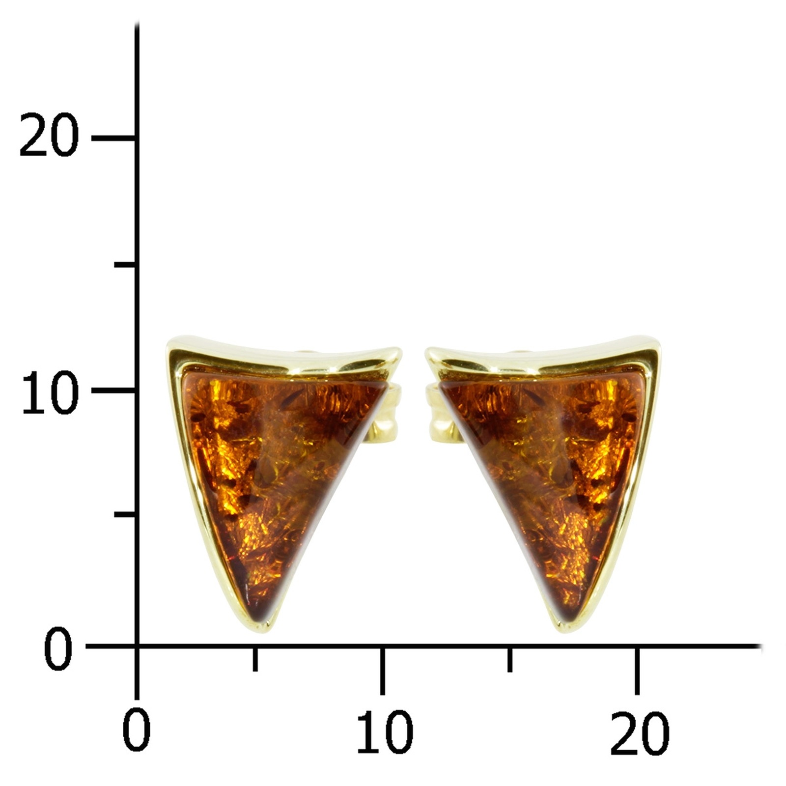 Paar Ohrstecker OSTSEE-SCHMUCK "Ostsee-Schmuck Ohrstecker Levke Ohrstecker Levke", gelb, Ohrringe, Damen, 12 x 9mm, Gelbgold 333 2