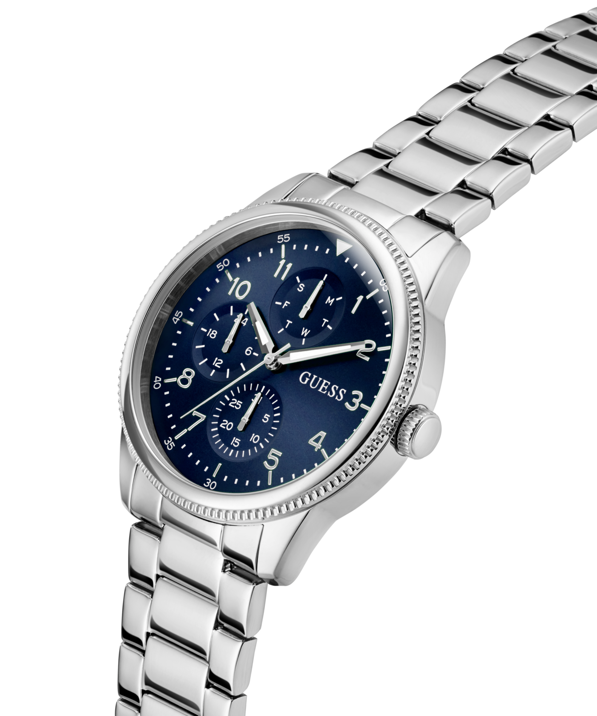 Guess Multifunktionsuhr »IAN«, Quarzuhr, Armbanduhr, Herrenuhr, Edelstahlarmband, Datum